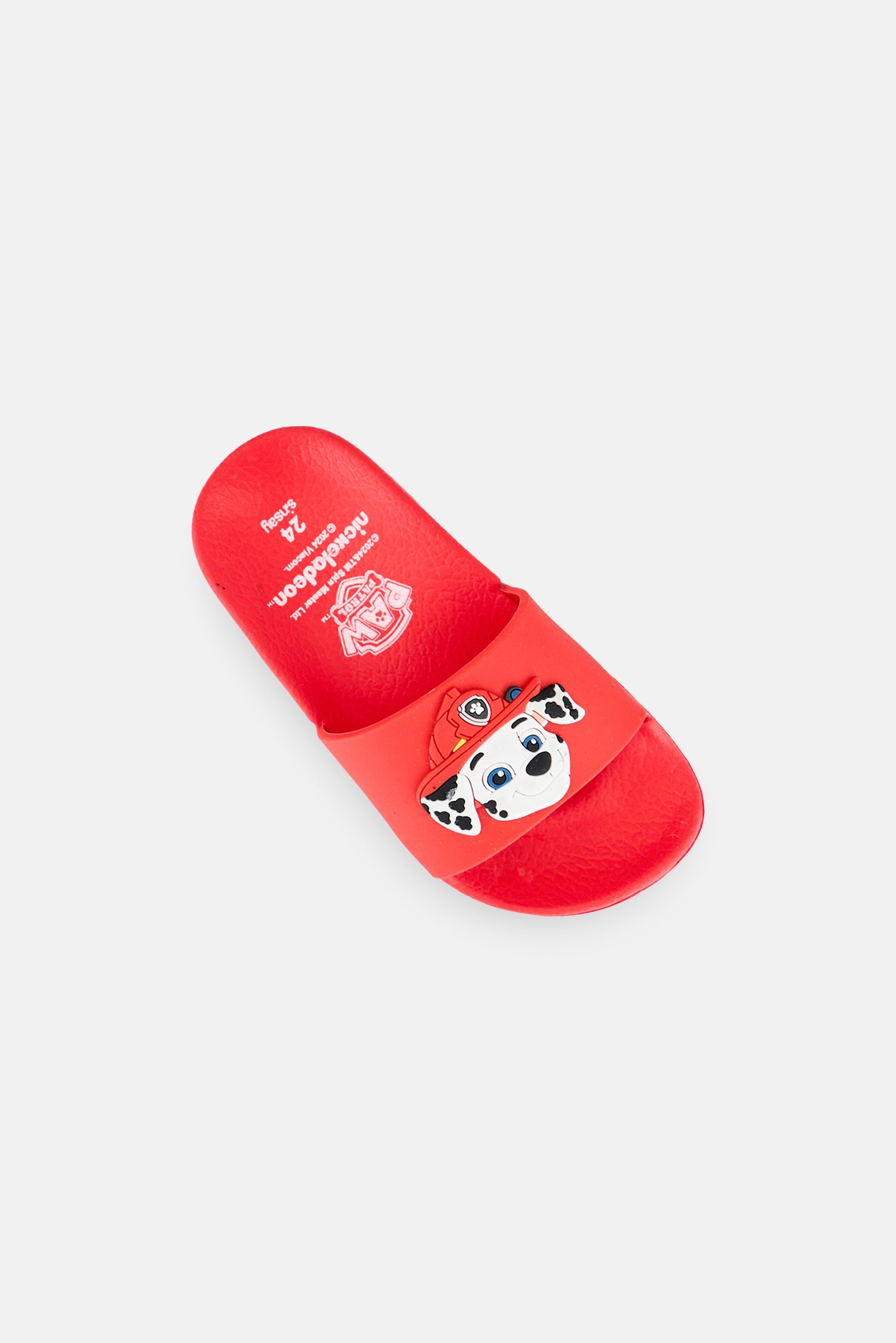 Toddlers Boy Slip On Paw Patrol Slides, Red