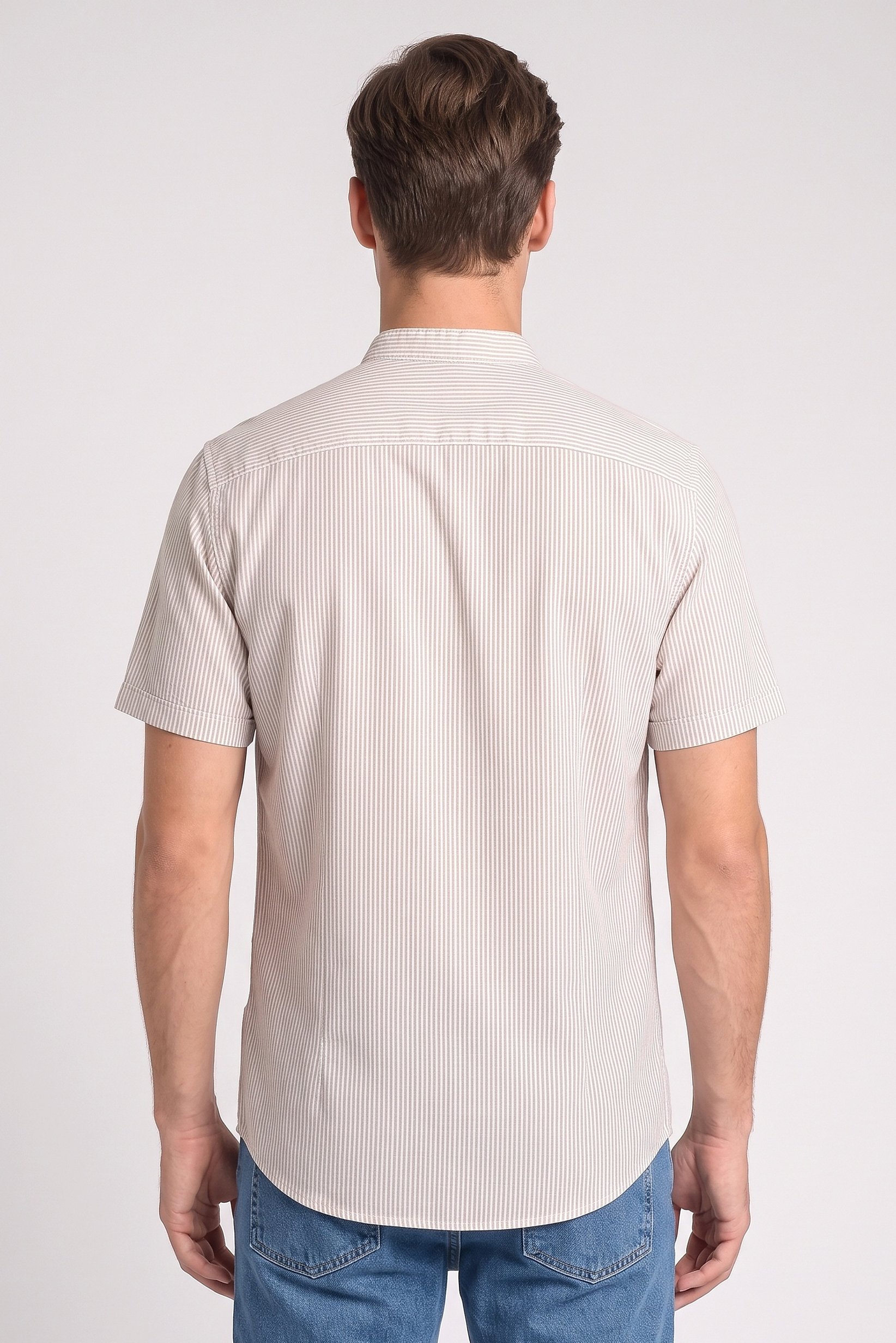 Men Slim Fit Stripe Short Sleeve Casual Shirt, Multicolor