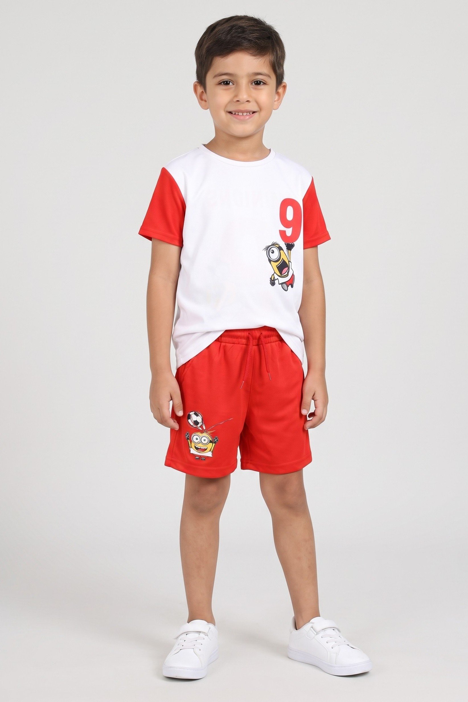 Kids Boy 2 Pcs Minions Graphic Print T-Shirt And Shorts, Multicolor