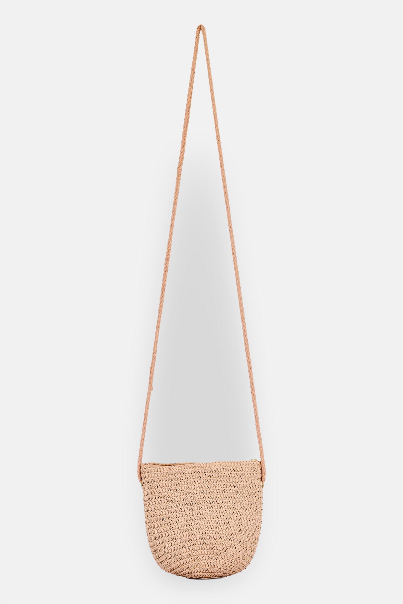 Kids Girl Knitted Print Shoulder Bag, Dusty Pink