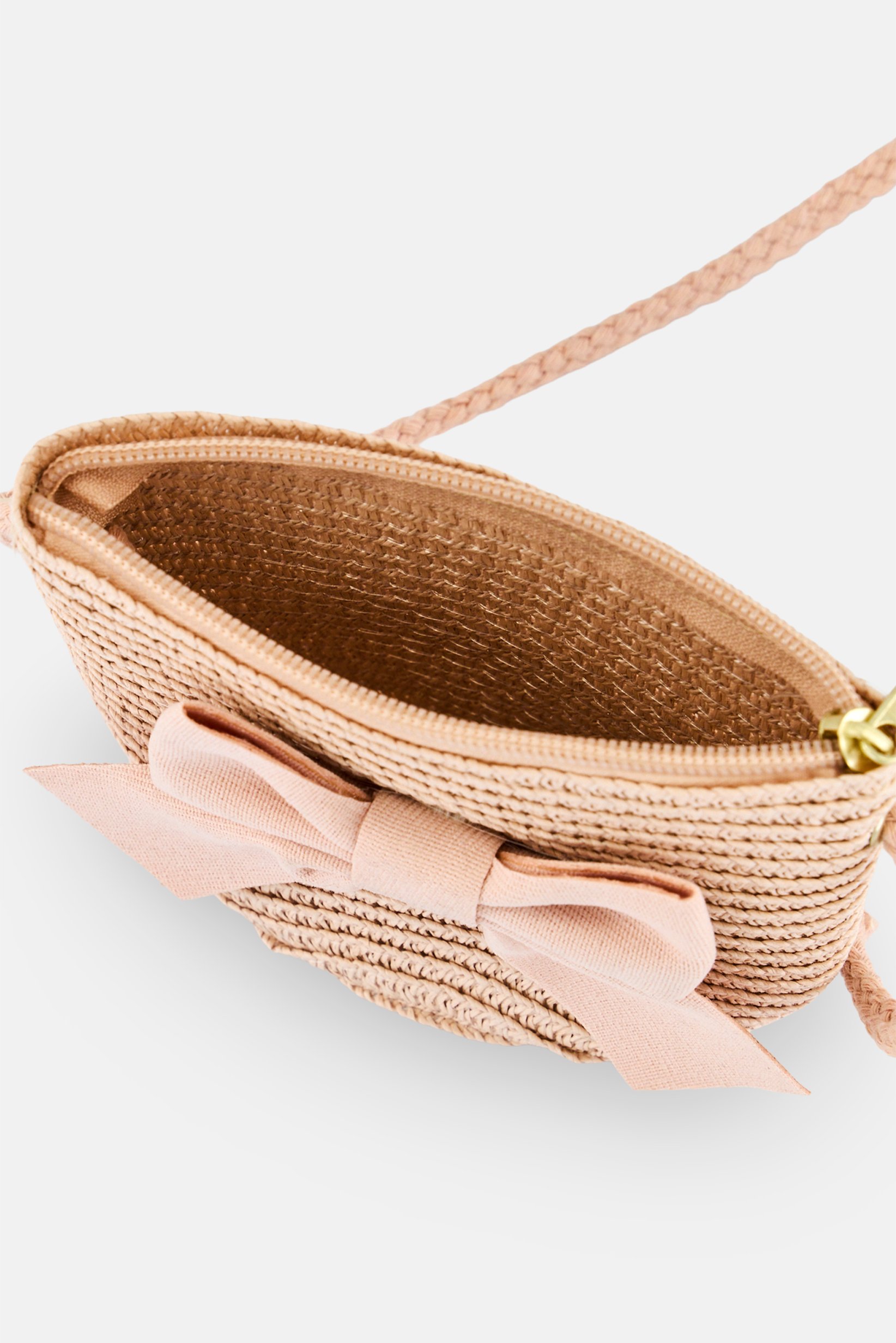 Kids Girl Knitted Print Shoulder Bag, Dusty Pink