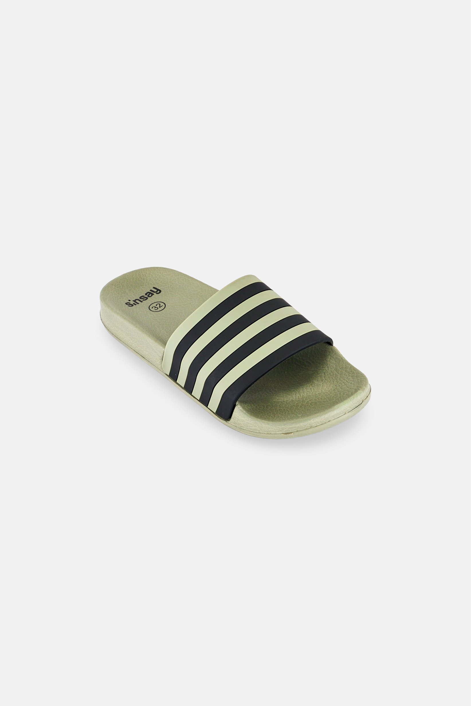 Kids Boy Slip On Stripe Slides, Sage