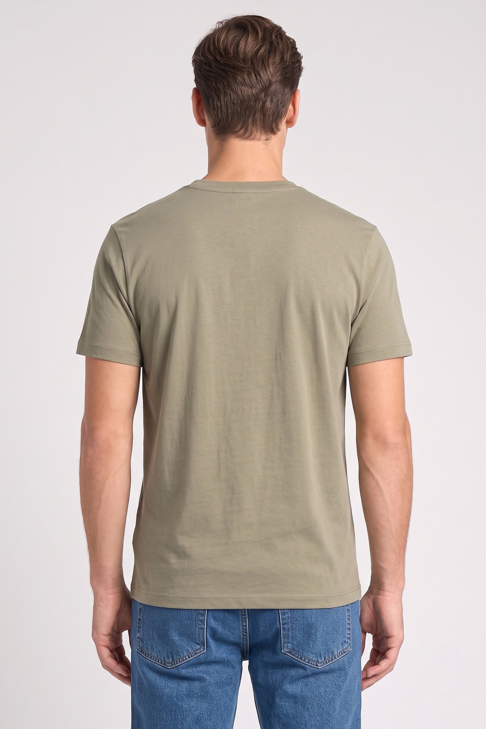 Men Crew Neck Short Sleeve Graphic Print T-Shirt, Sage Green