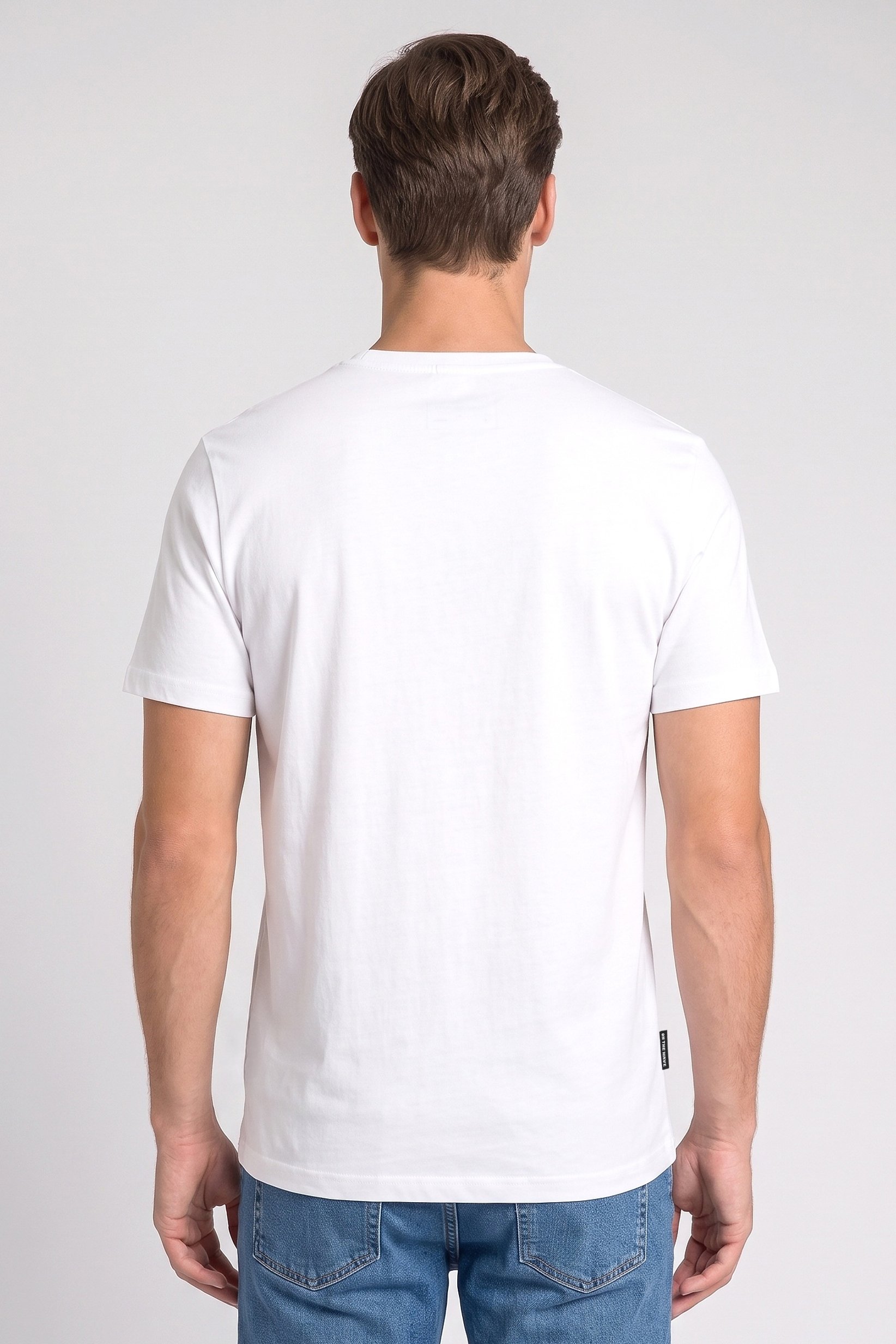 Men Crew Neck Short Sleeve Graphic Print T-Shirt, White