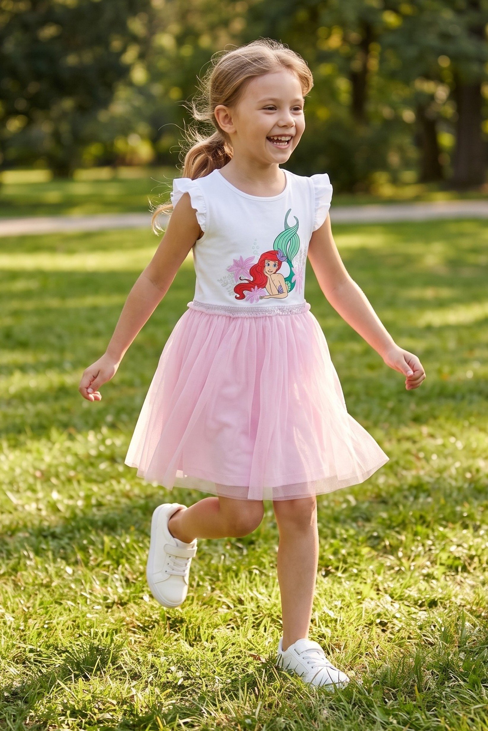 Disney Kids Girl Graphic Print Dress, Multicolor