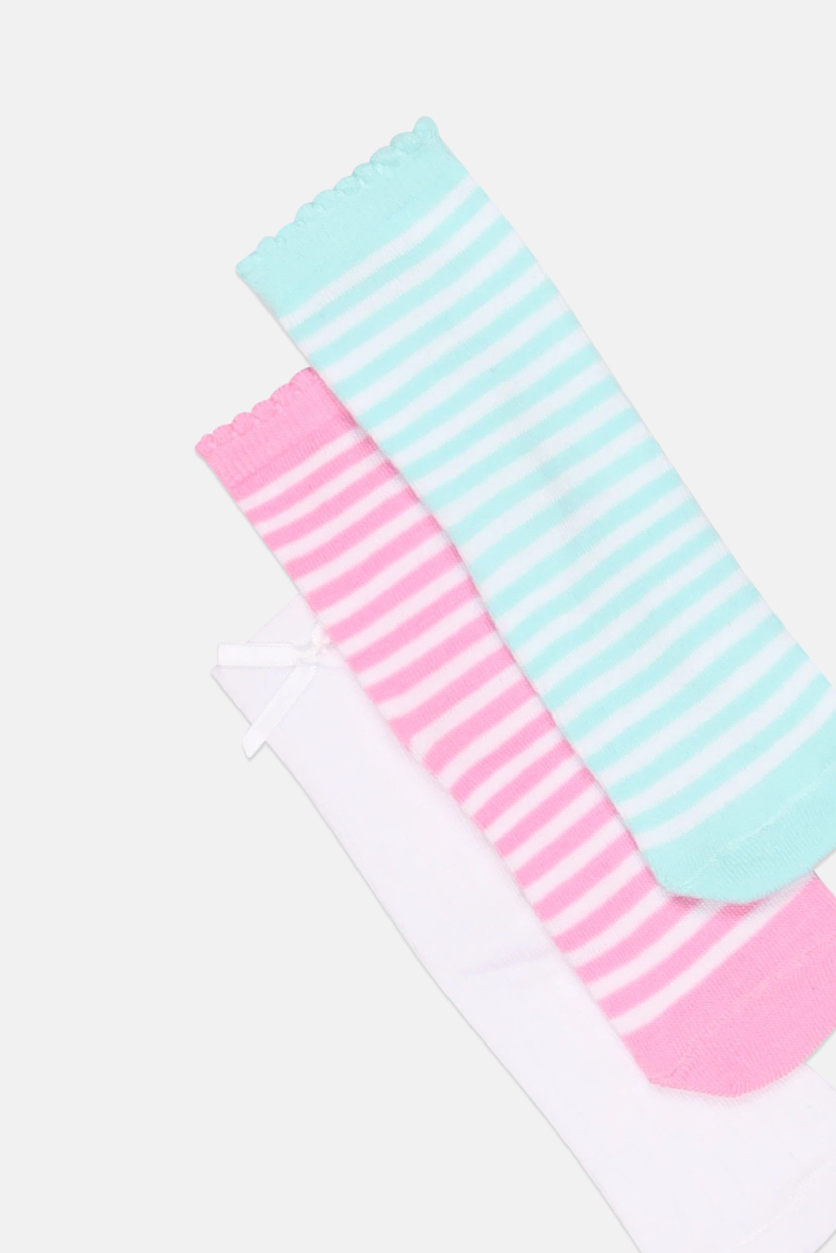 Toddlers Girl 4 Pairs Stripe Crew Socks, Multicolor