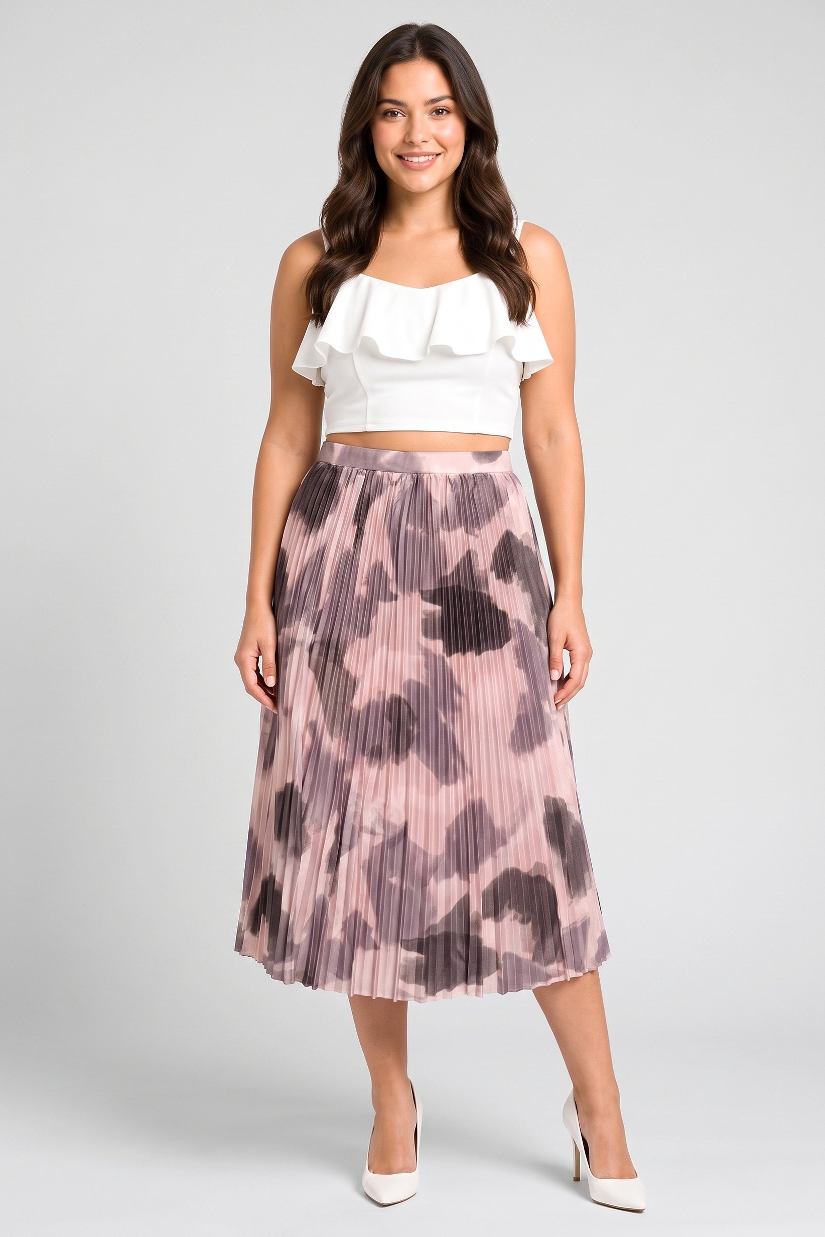Women Camouflage Midi Skirts, Multicolor