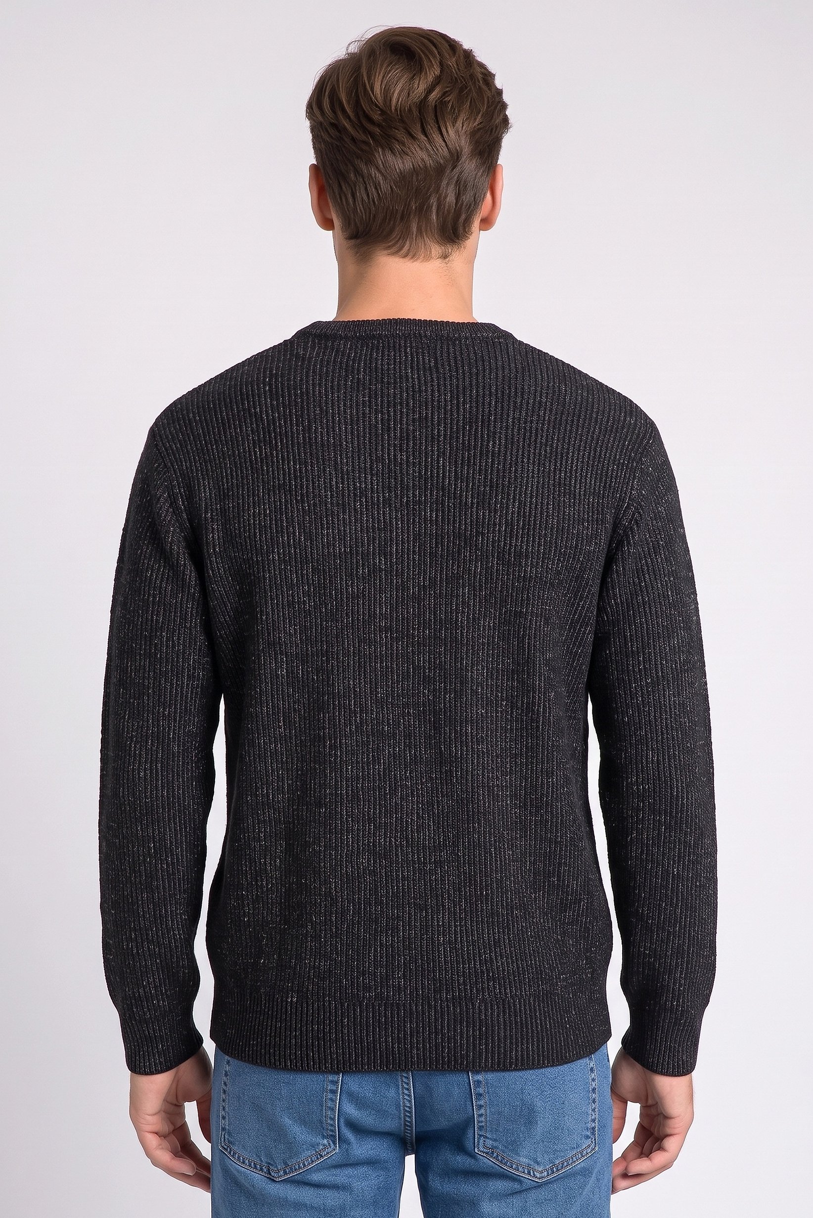 Men Crew Neck Knitted Sweater, Multicolor