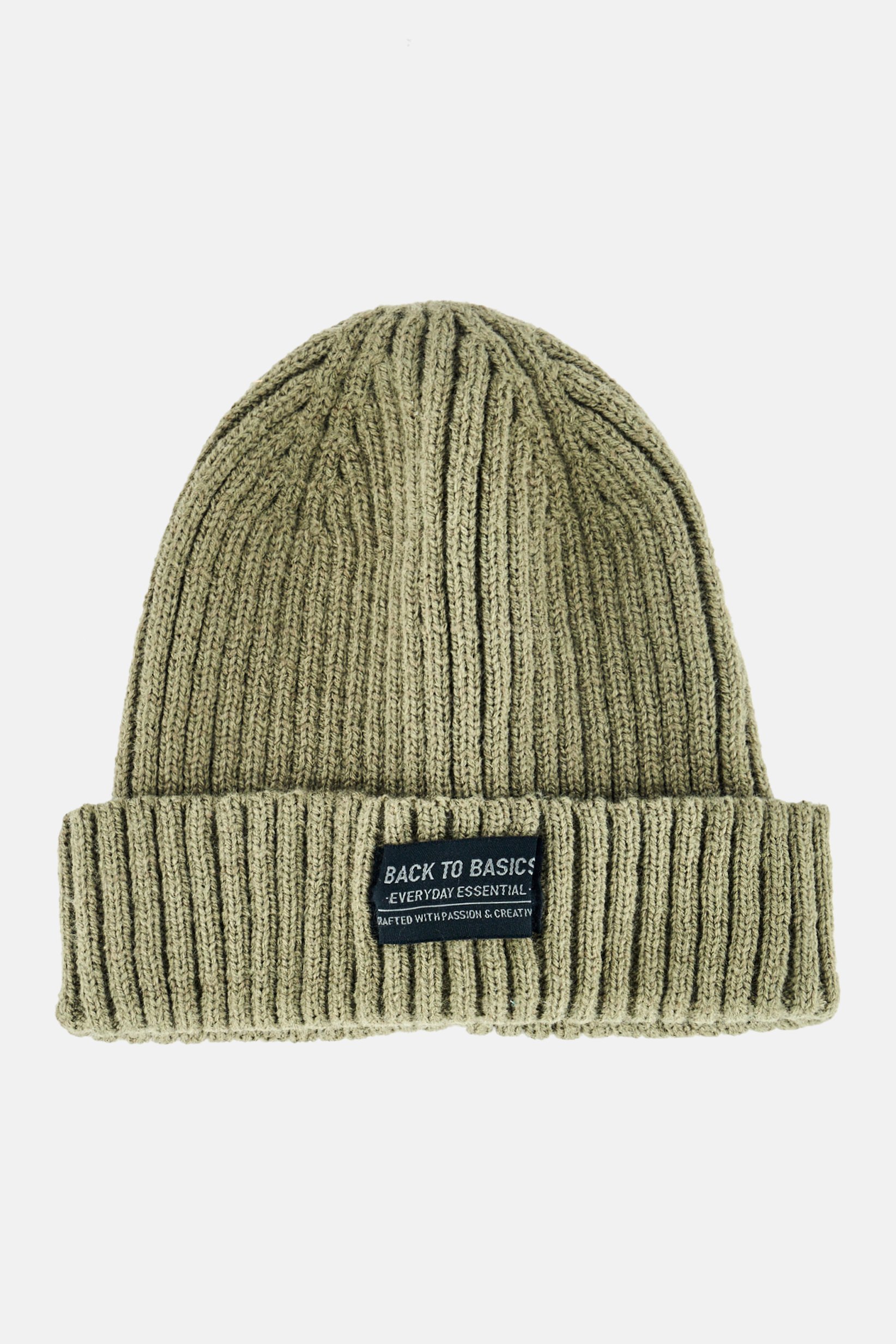 Men Knitted Beanie Hat, Sage Green