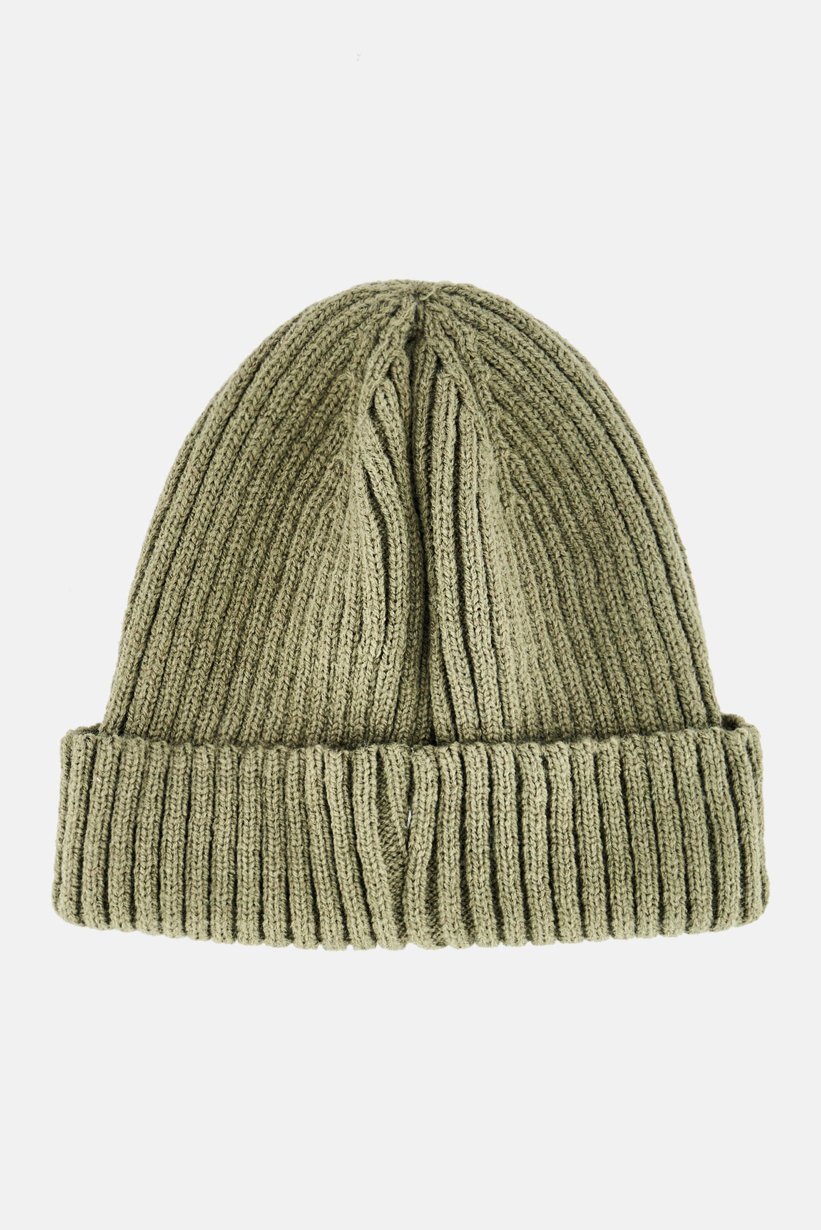 Men Knitted Beanie Hat, Sage Green