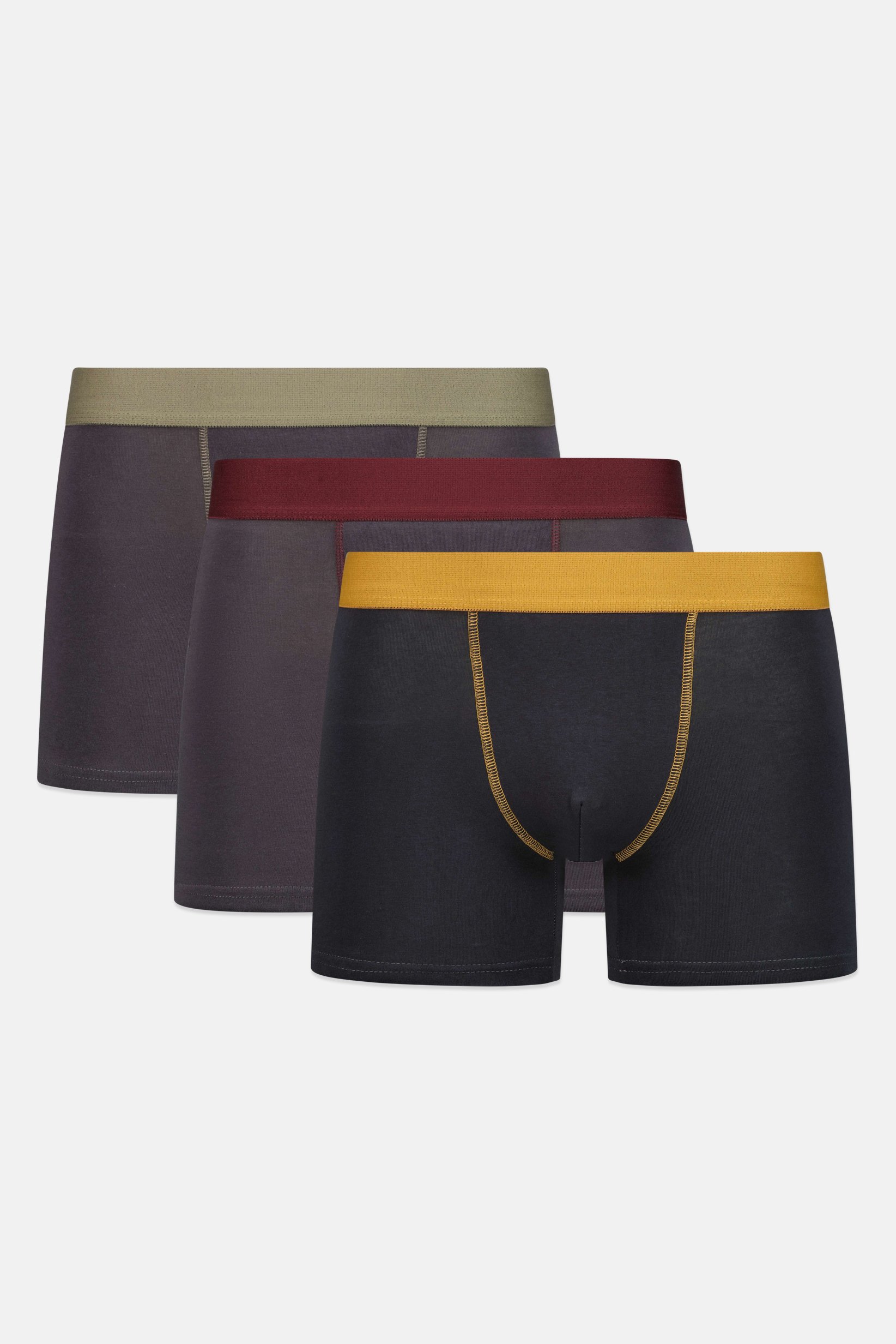 Men 3 Pieces Solid Boxers Brief, Multicolor