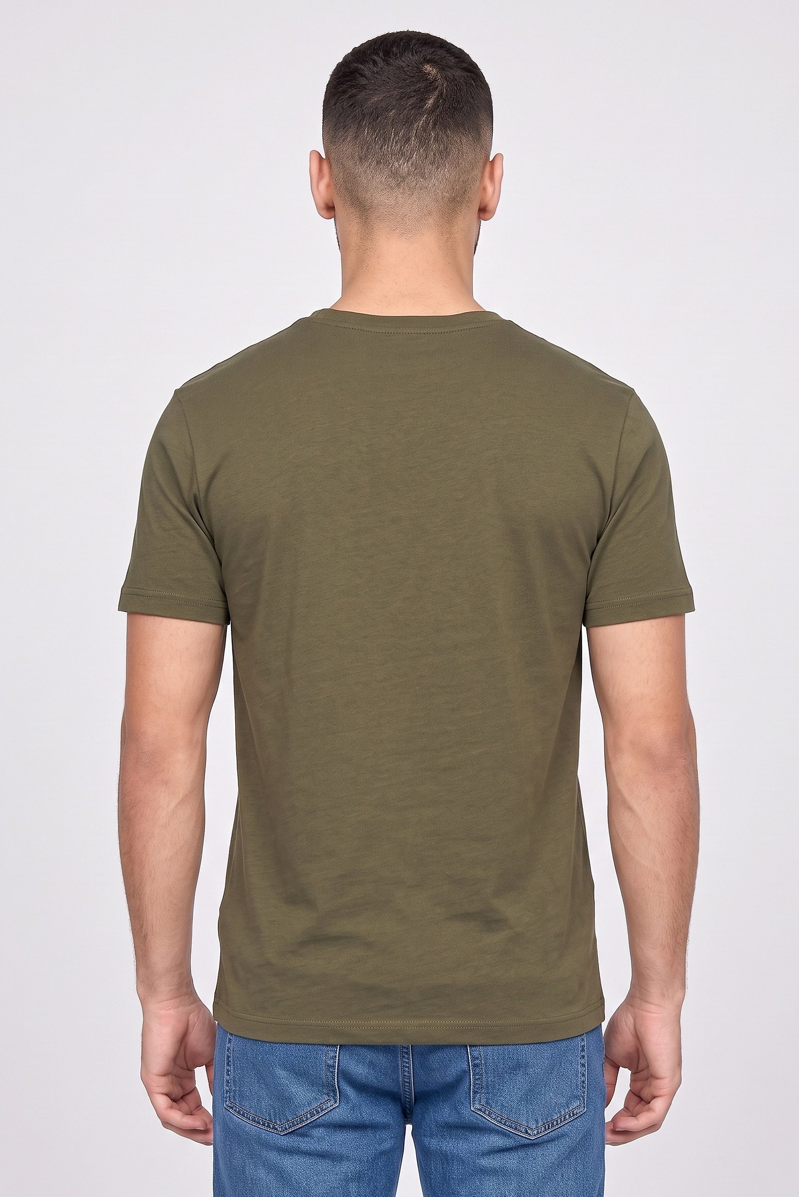 Men Crew Neck Short Sleeve Graphic T-Shirt, Dark Olive