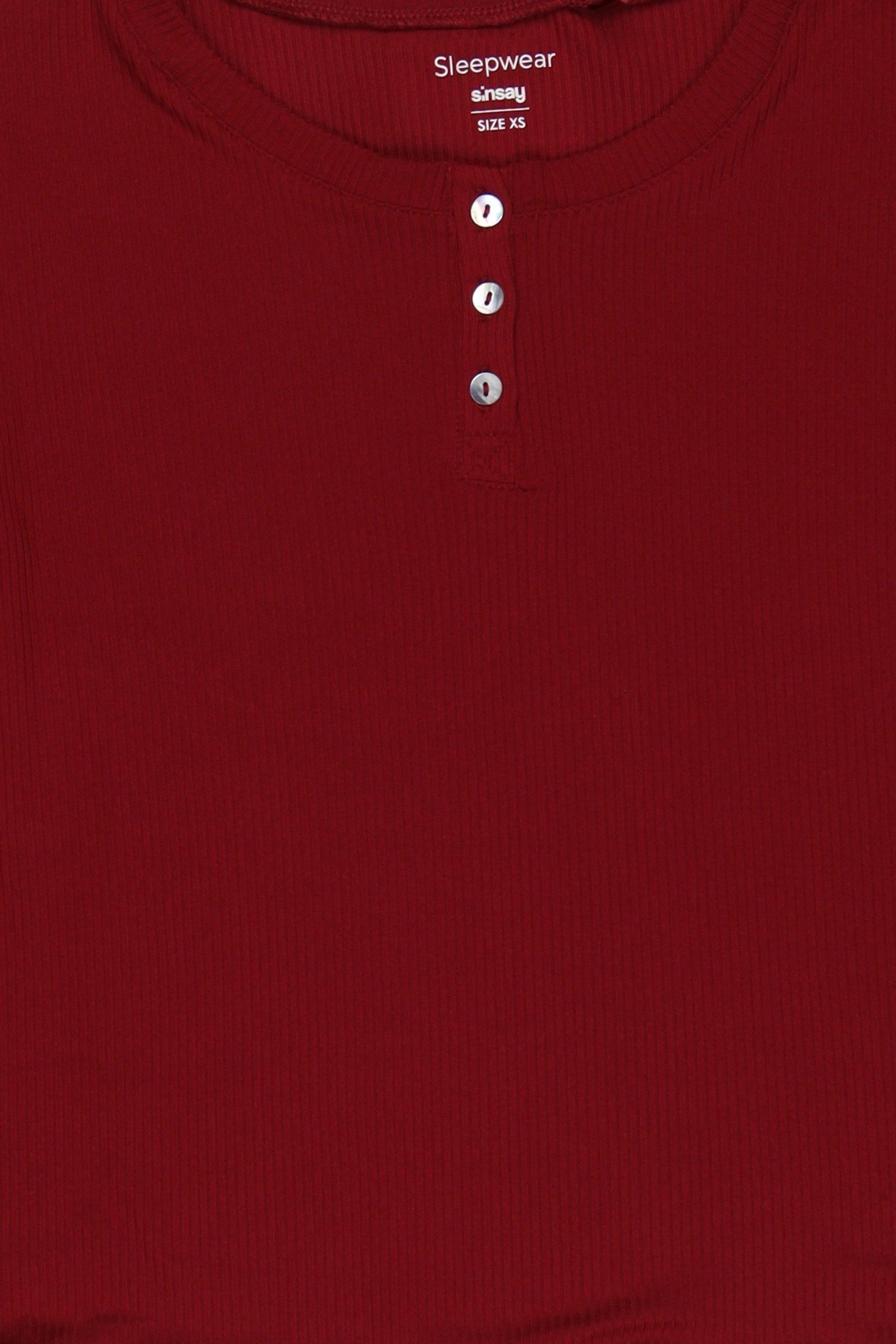 Women 2 Pieces Textured Long Sleeve Top And Pants Pajama Set, Burgundy