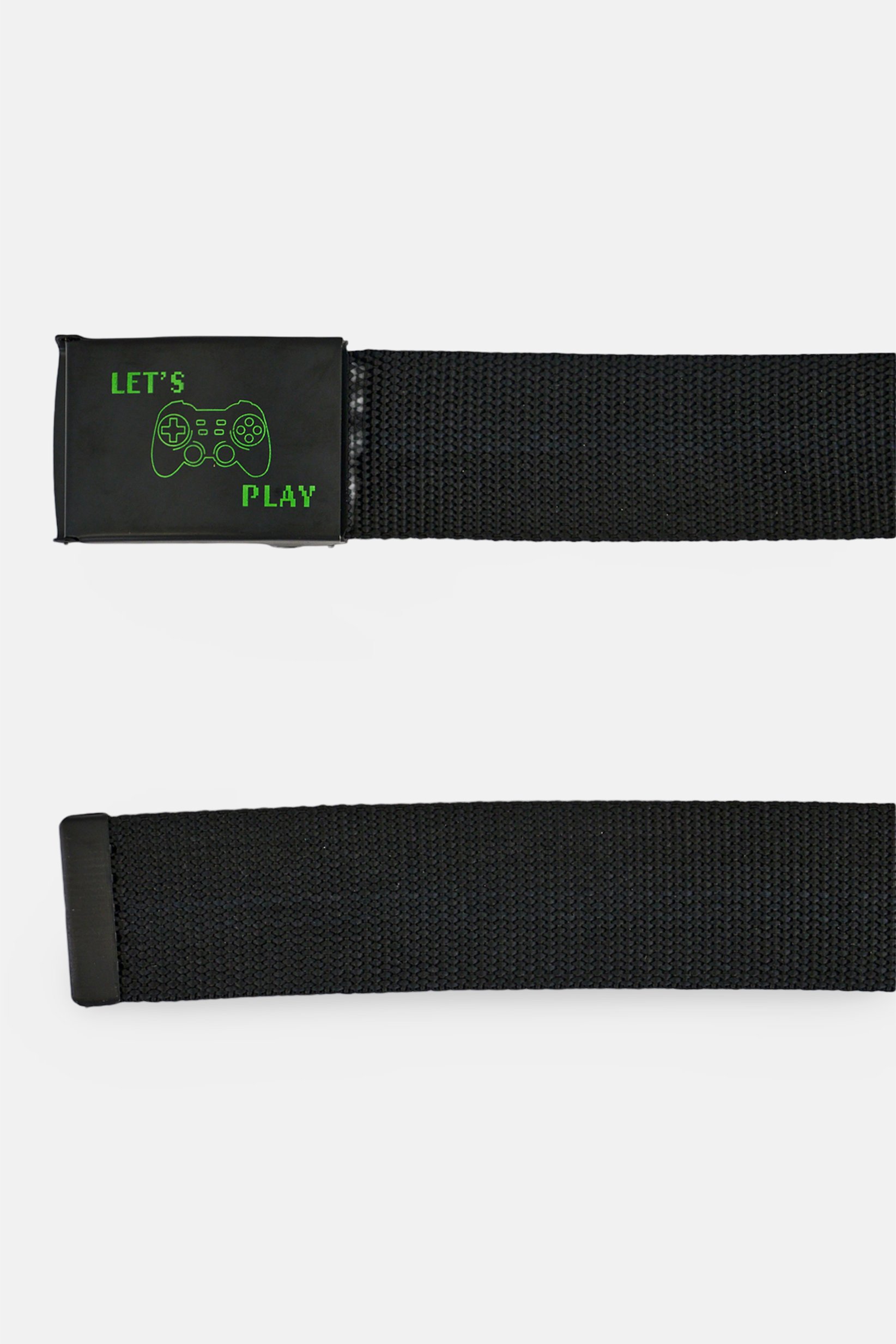 Kids Boy Graphic Print Adjustable Strap Belt, Black