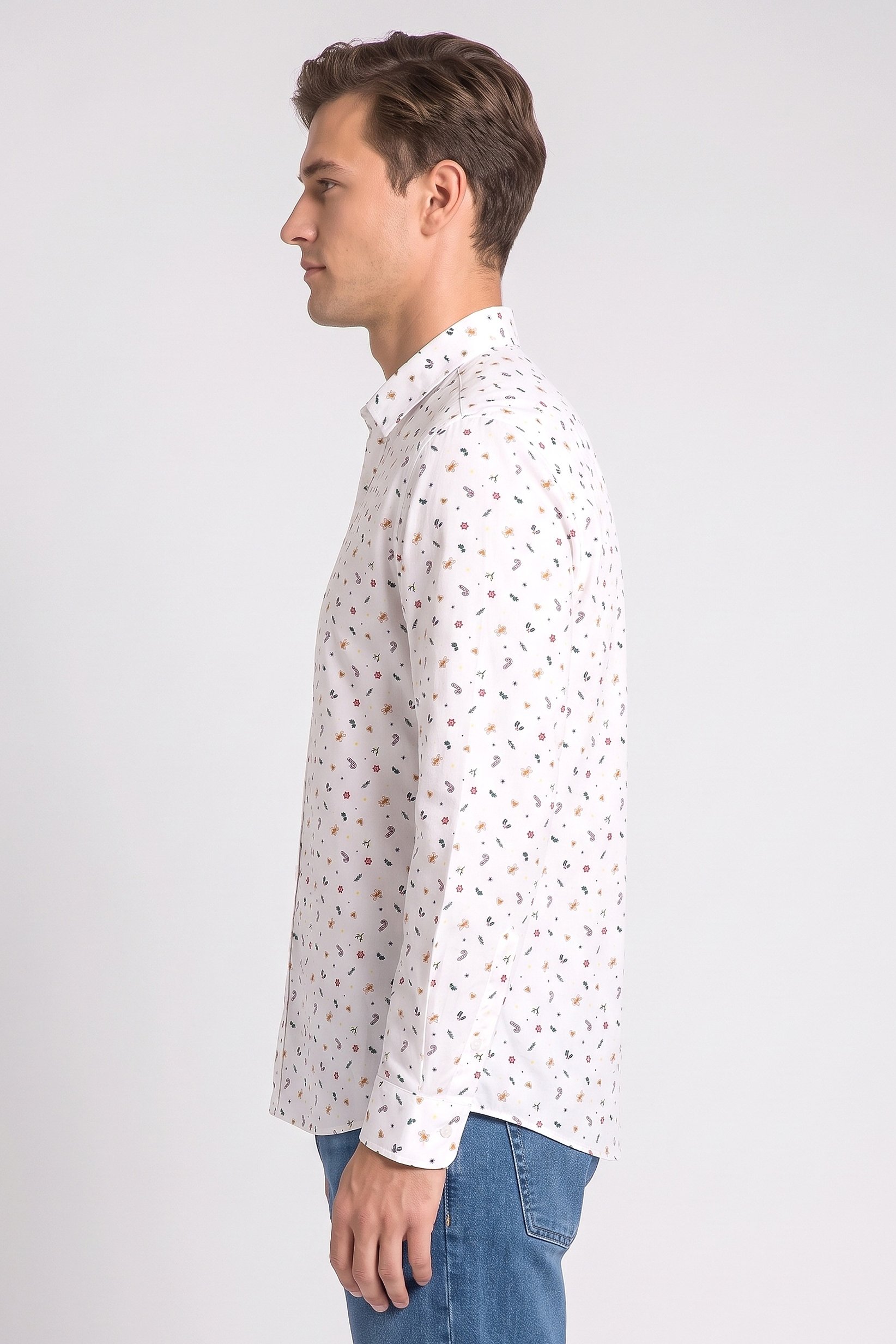 Men Regular Fit Allover Print Long Sleeve Casual Shirt, Multicolor