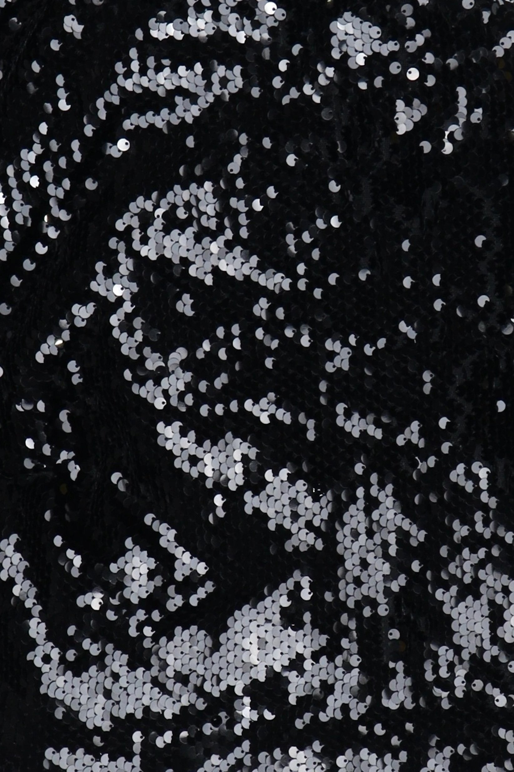 Women Asymmetrical Neck Sequins One Shoulder Sleeve Top, Black