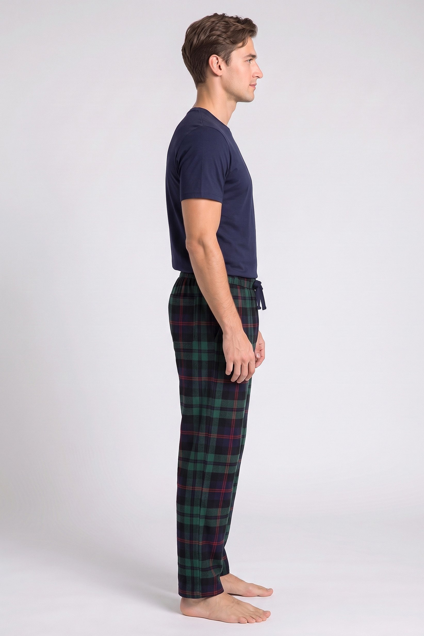 Men 2 Pieces Plain Shortsleeve T-Shirt And Pants Pajama Set, Multicolor