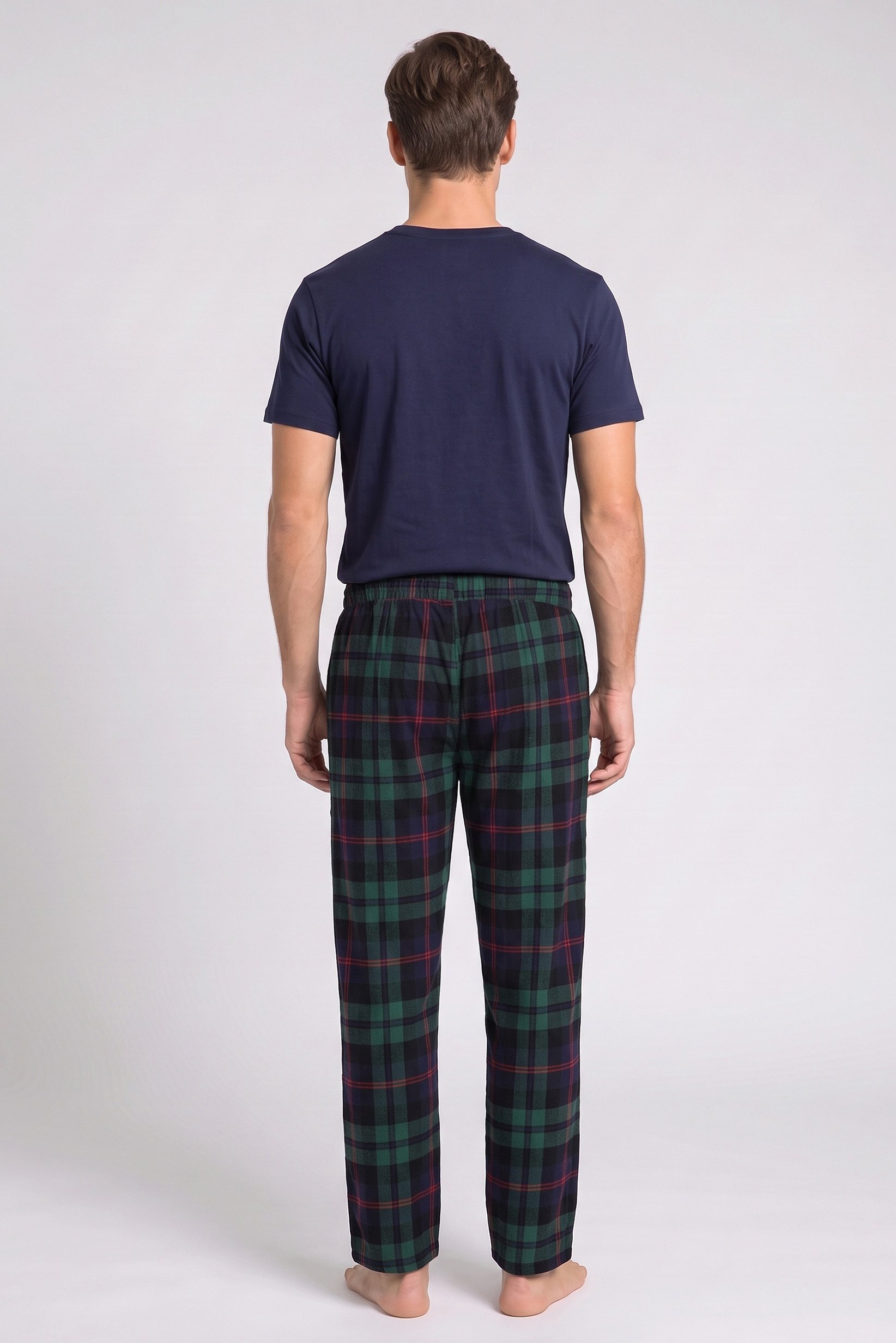 Men 2 Pieces Plain Shortsleeve T-Shirt And Pants Pajama Set, Multicolor
