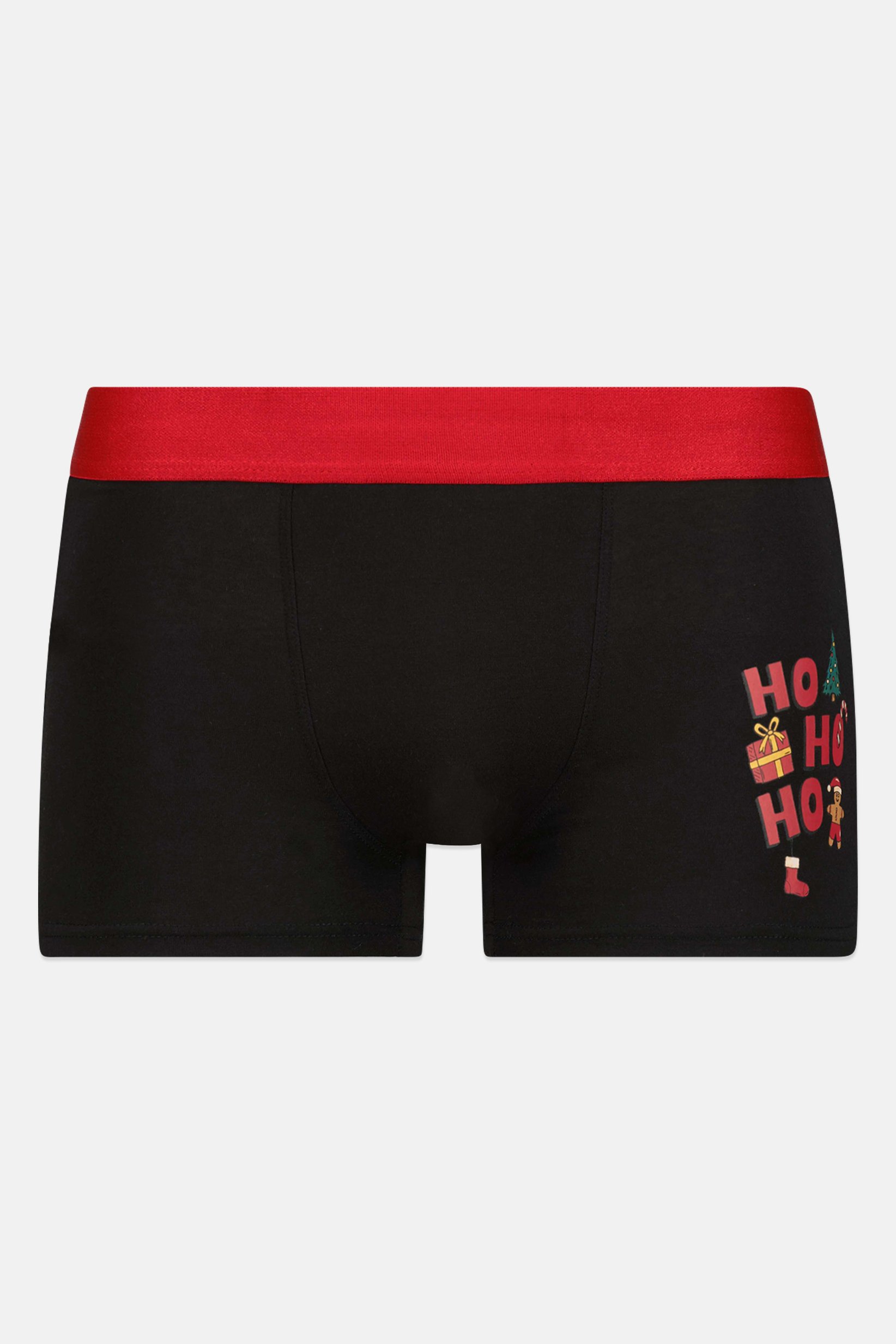 Men 2 Pieces Graphic Print Boxers, Black