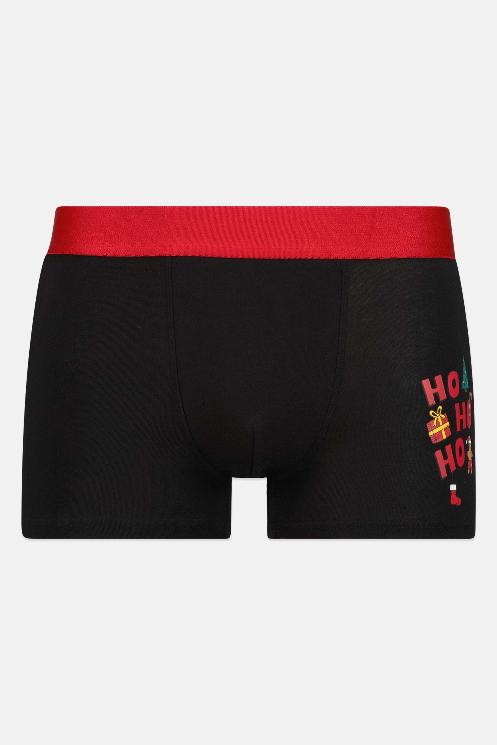 Men 2 Pieces Graphic Print Boxers, Black
