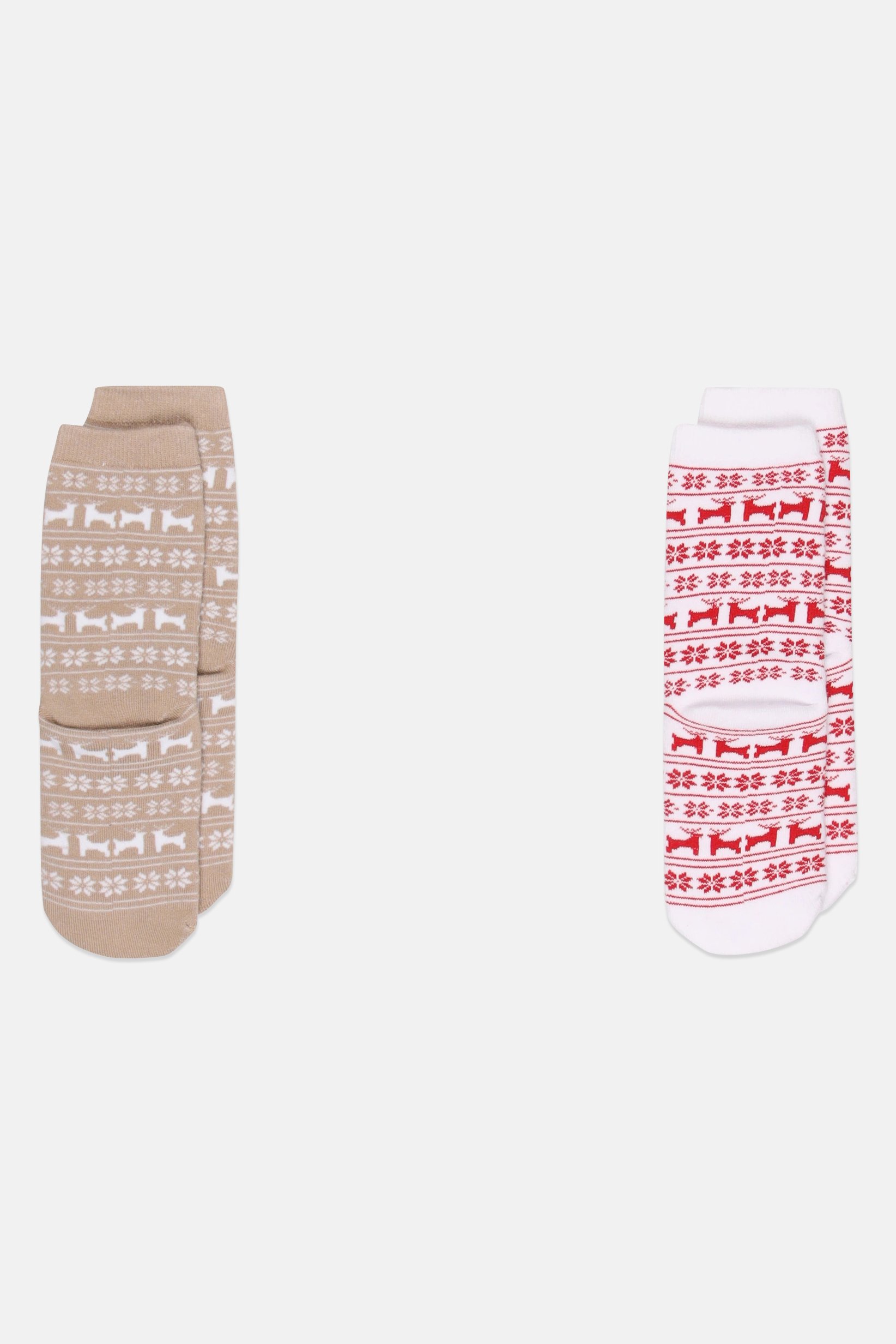 Kids Girl 2 Pairs Allover Print Crew Socks, Multicolor