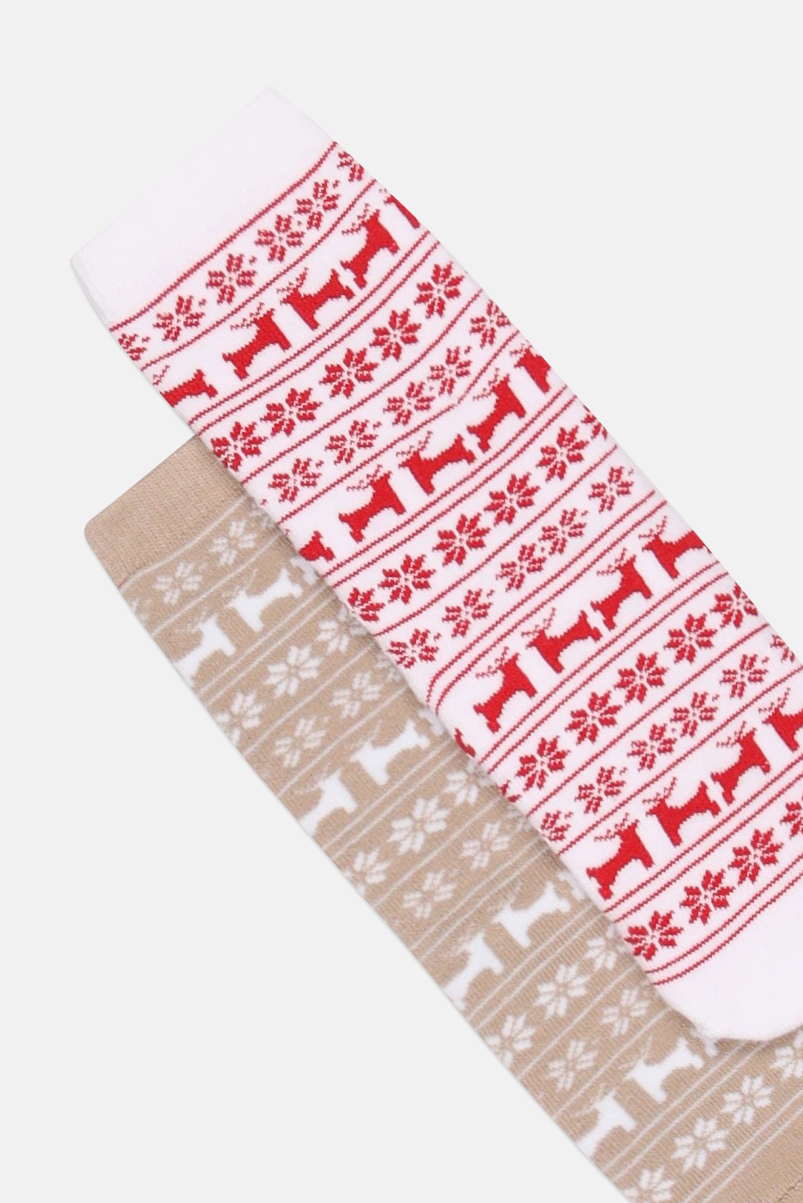 Kids Girl 2 Pairs Allover Print Crew Socks, Multicolor