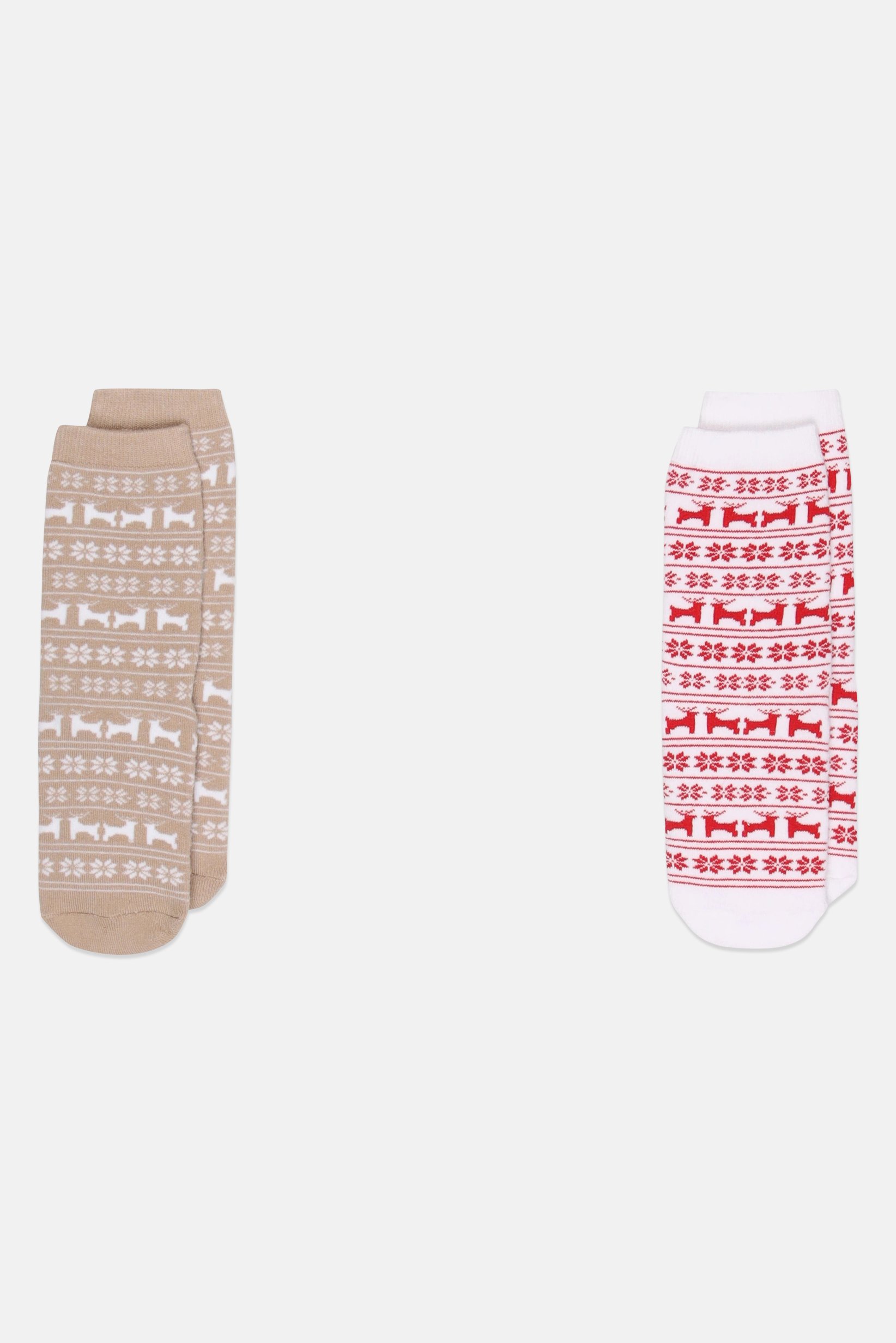 Kids Girl 2 Pairs Allover Print Crew Socks, Multicolor