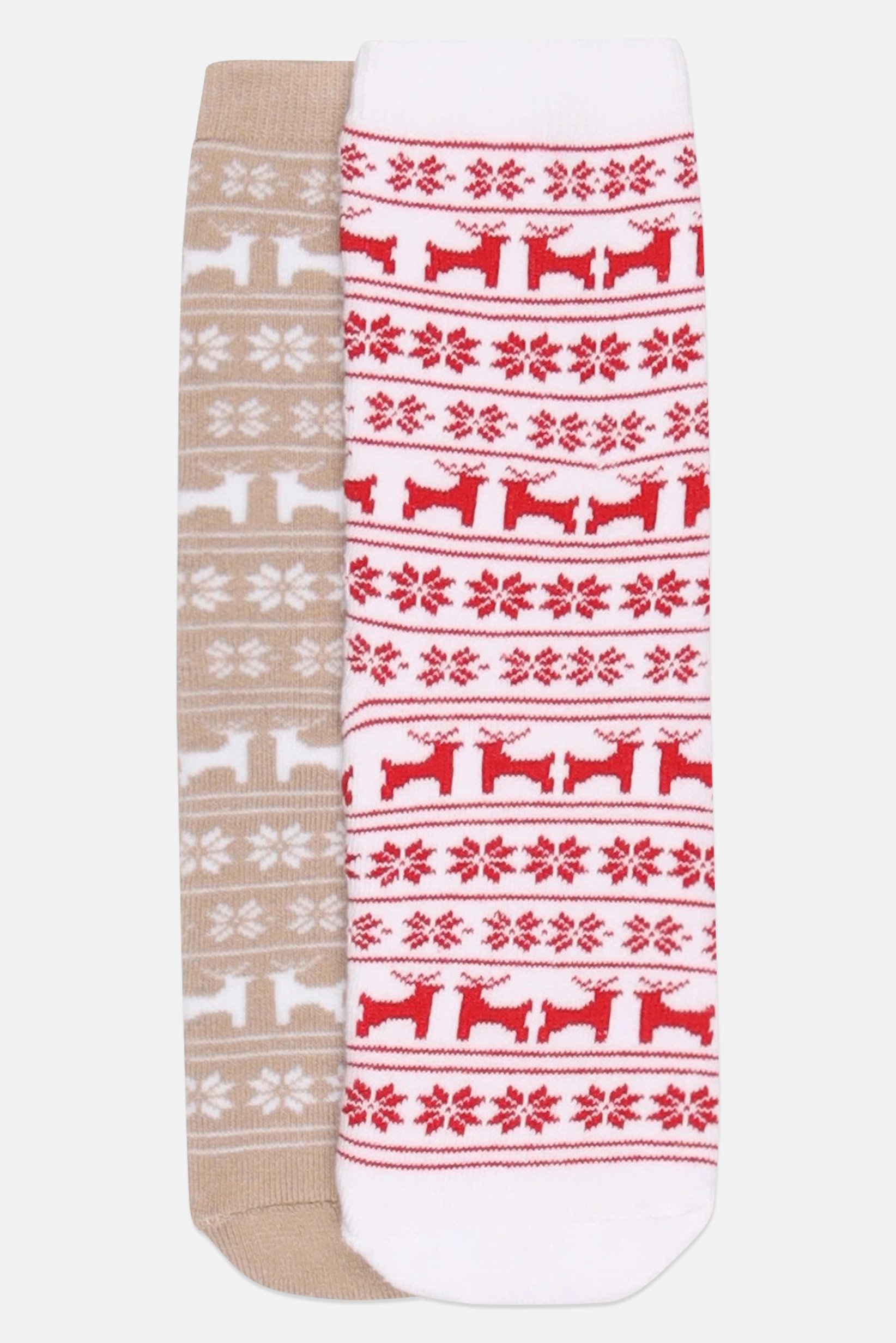 Kids Girl 2 Pairs Allover Print Crew Socks, Multicolor