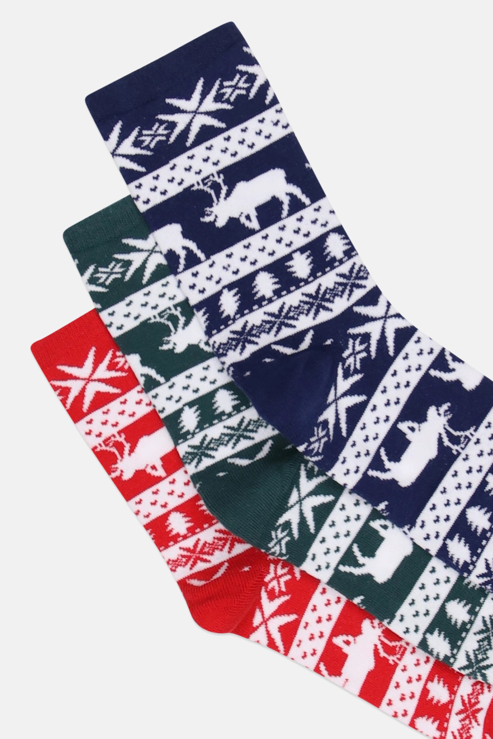 Men 3 Pairs Graphic Print Crew Socks, Multicolor