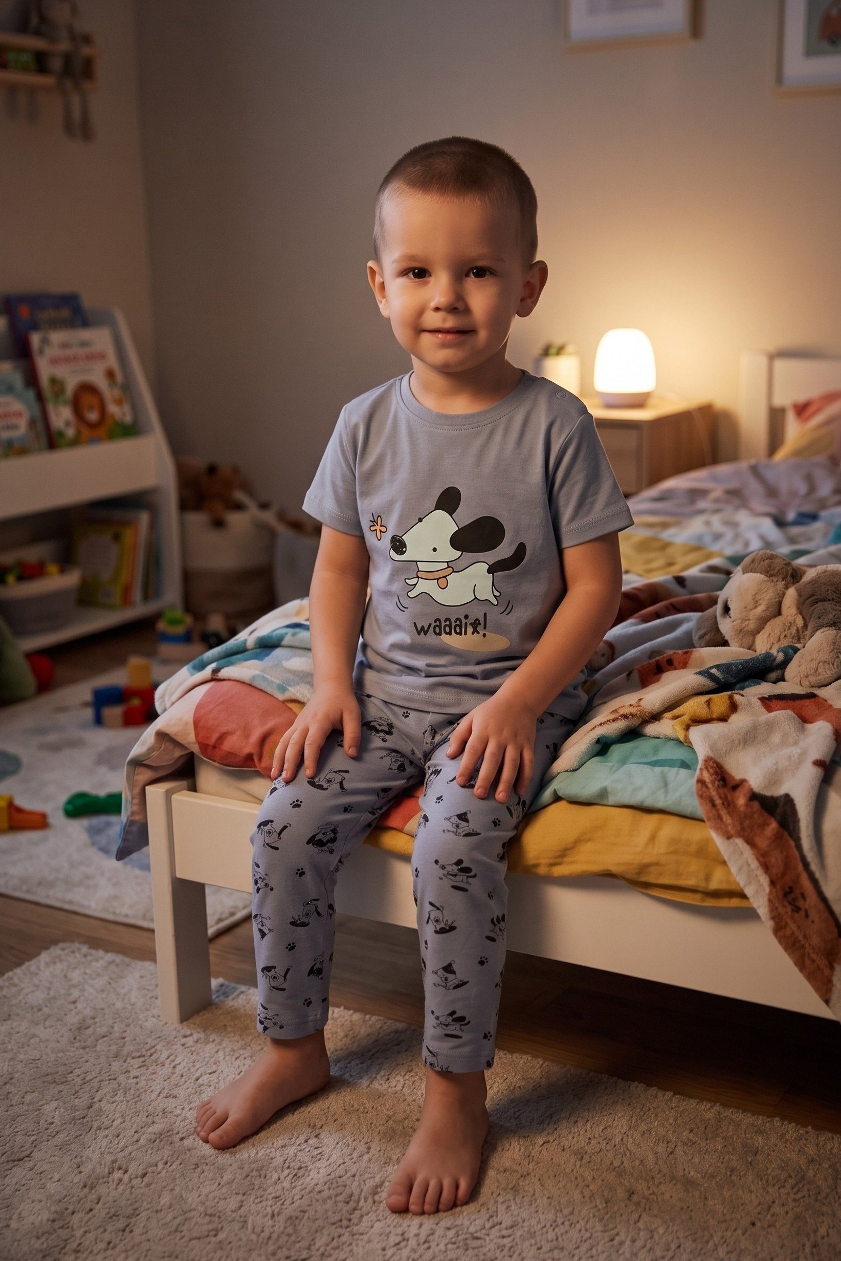 Toddlers Boy 2 Pieces Graphic Print Pajama Set, Multicolor