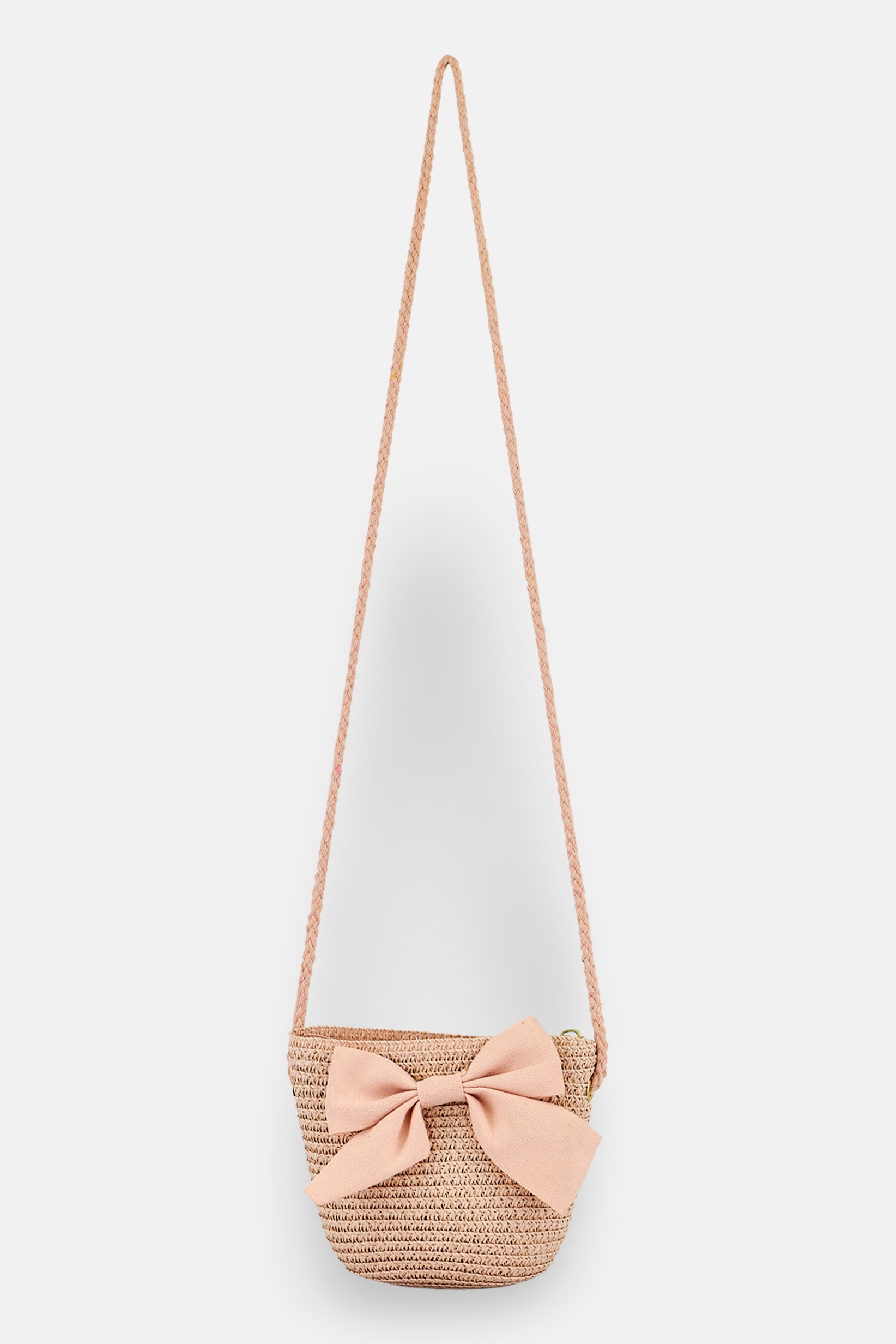 Kids Girl Knited Print Cross Body Bag, Dusty Pink