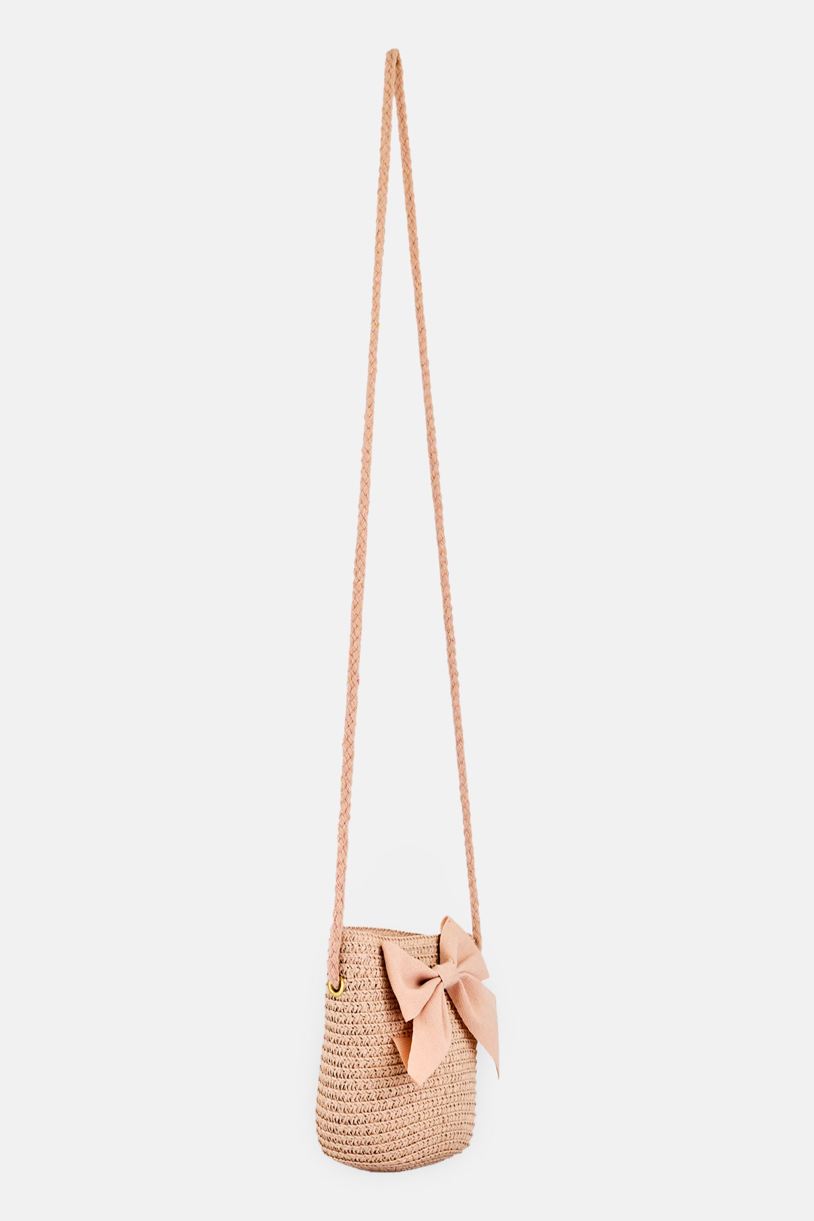 Kids Girl Knited Print Cross Body Bag, Dusty Pink