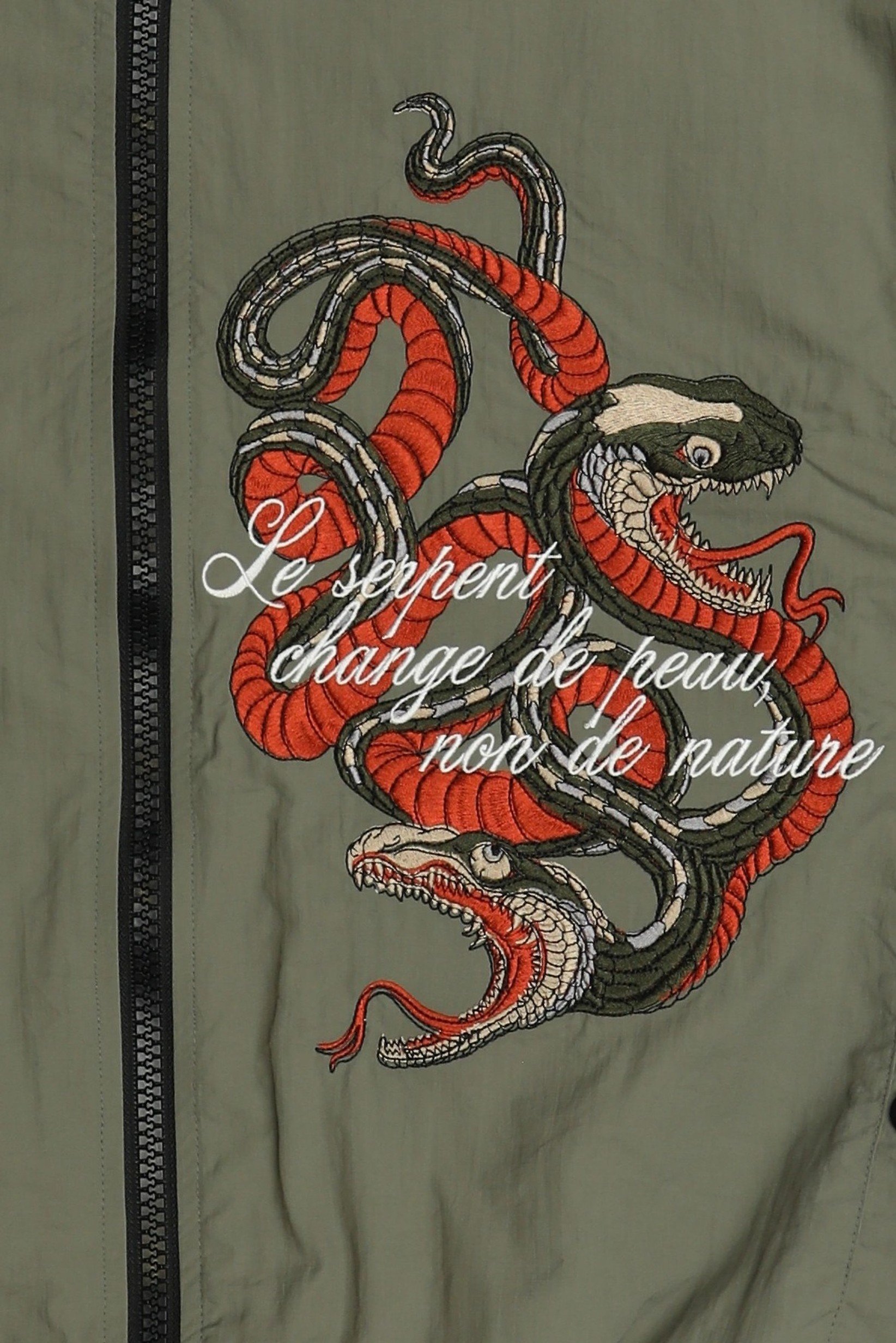 Men Embroidered Bomber Jacket, Olive