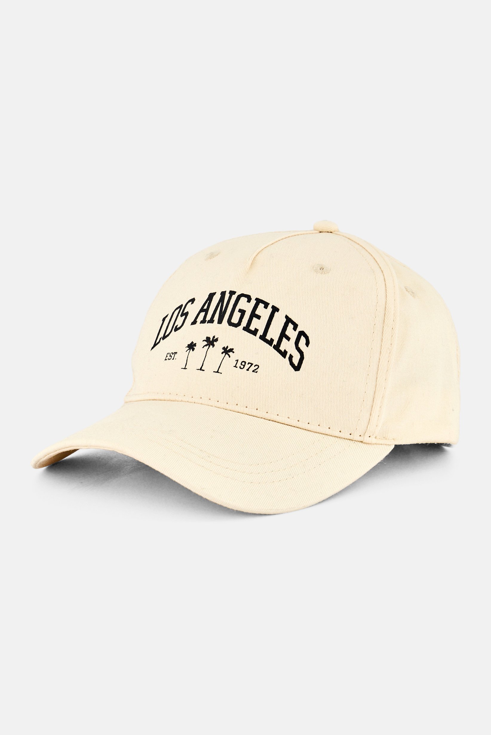 Men Graphic Print Adjustable Buckle Closure Cap, Beige