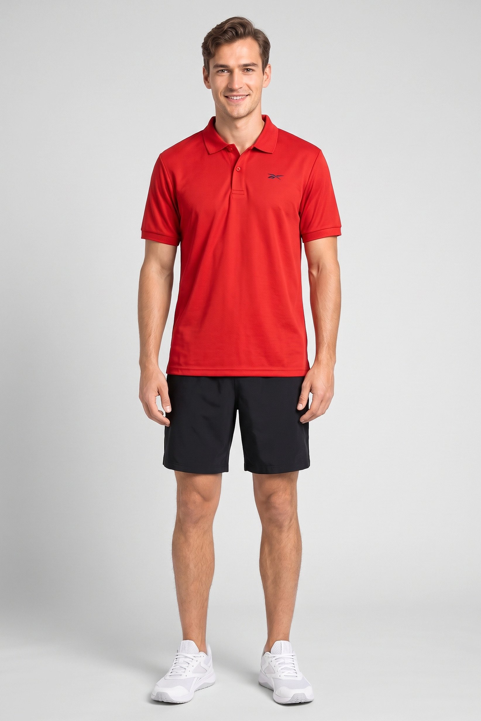Men Sportswear Fit Short Sleeve Outdoor Polo Shirt, Red