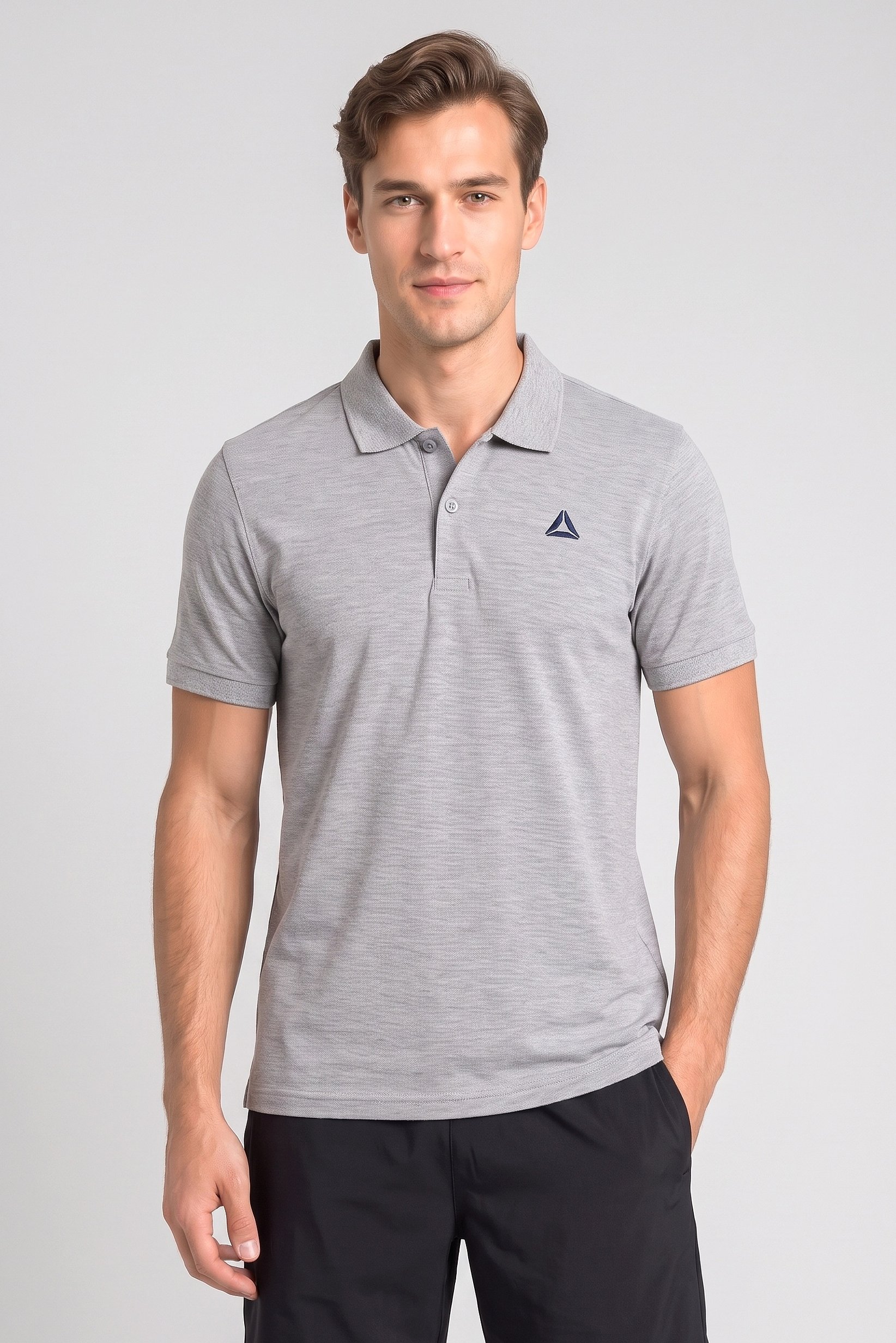 Men Sportswear Fit Short Sleeve Outdoor Polo Shirt, Grey