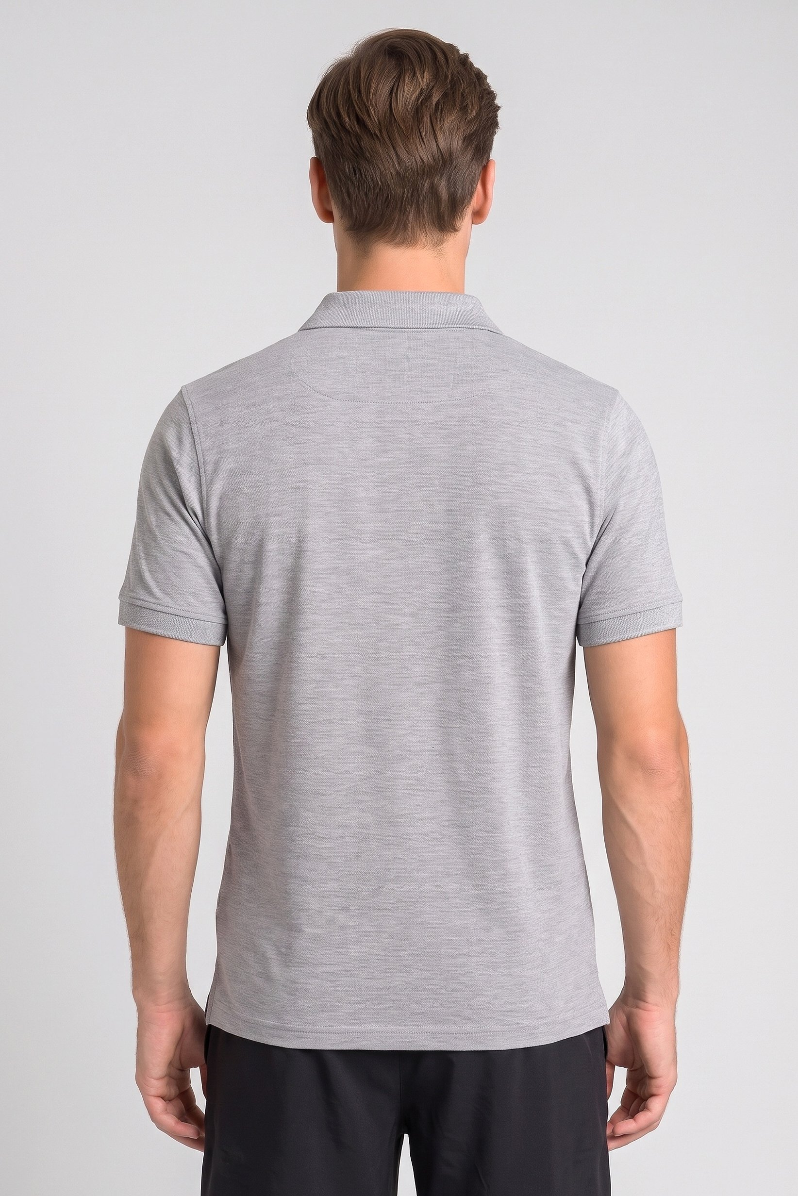 Men Sportswear Fit Short Sleeve Outdoor Polo Shirt, Grey