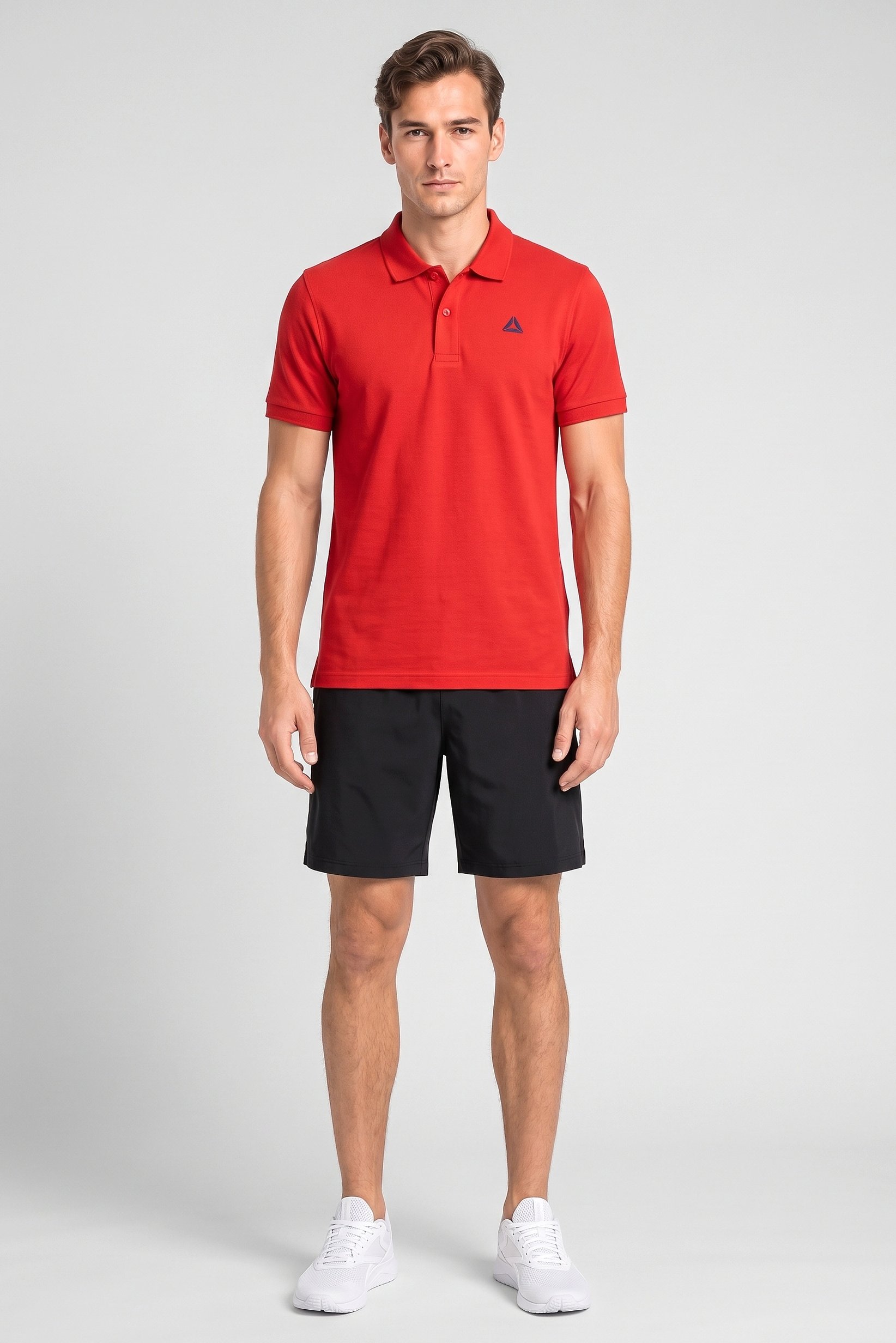 Men Sportswear Fit Short Sleeve Outdoor Polo Shirt, Red