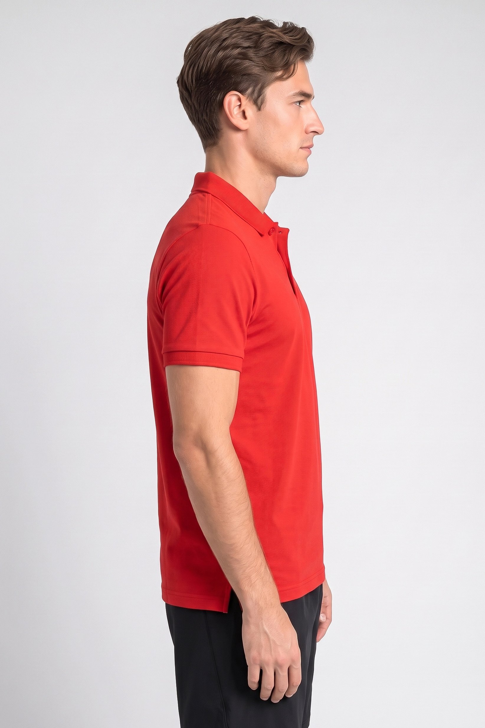 Men Sportswear Fit Short Sleeve Outdoor Polo Shirt, Red
