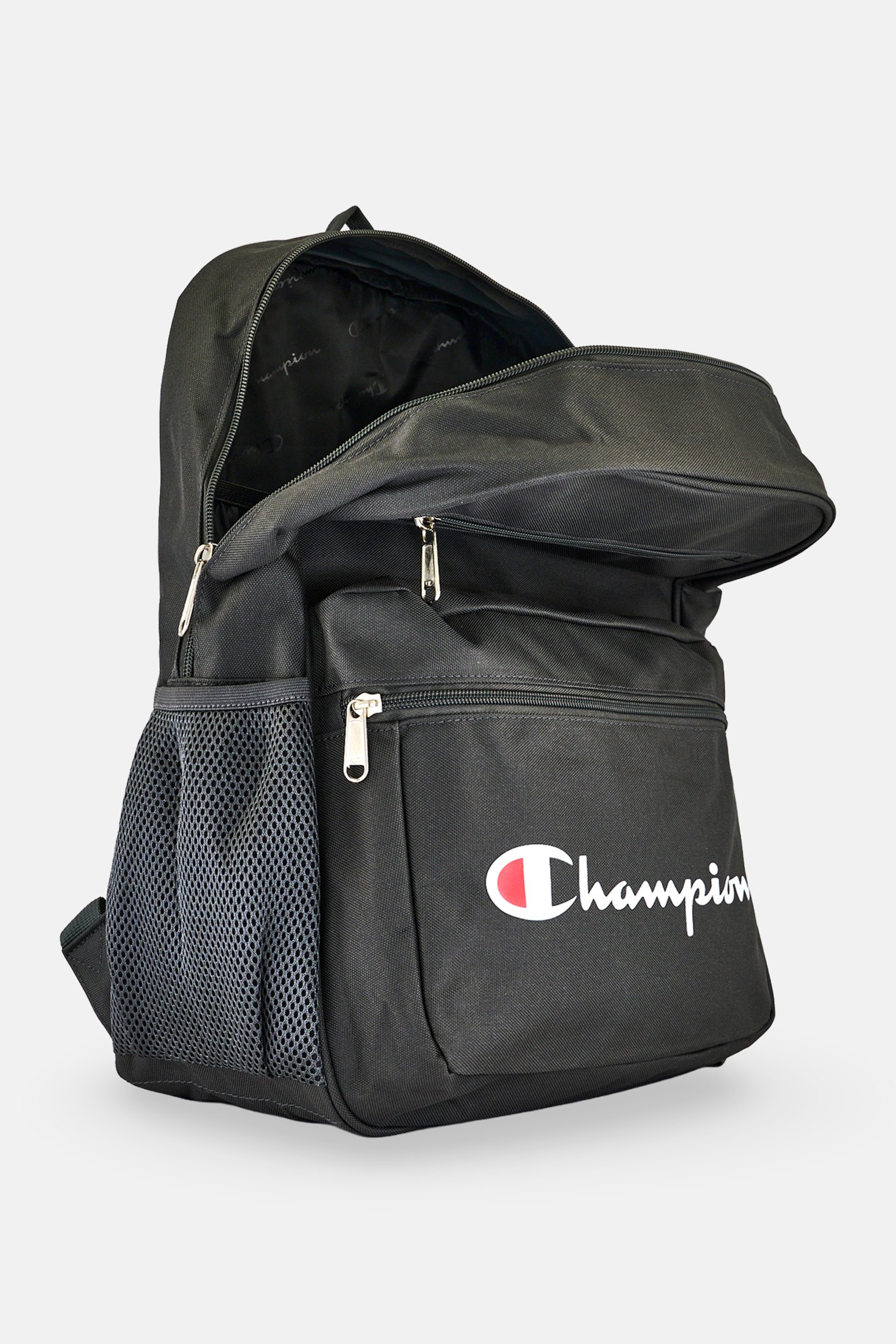 Men Brand Logo Backpack, Grey