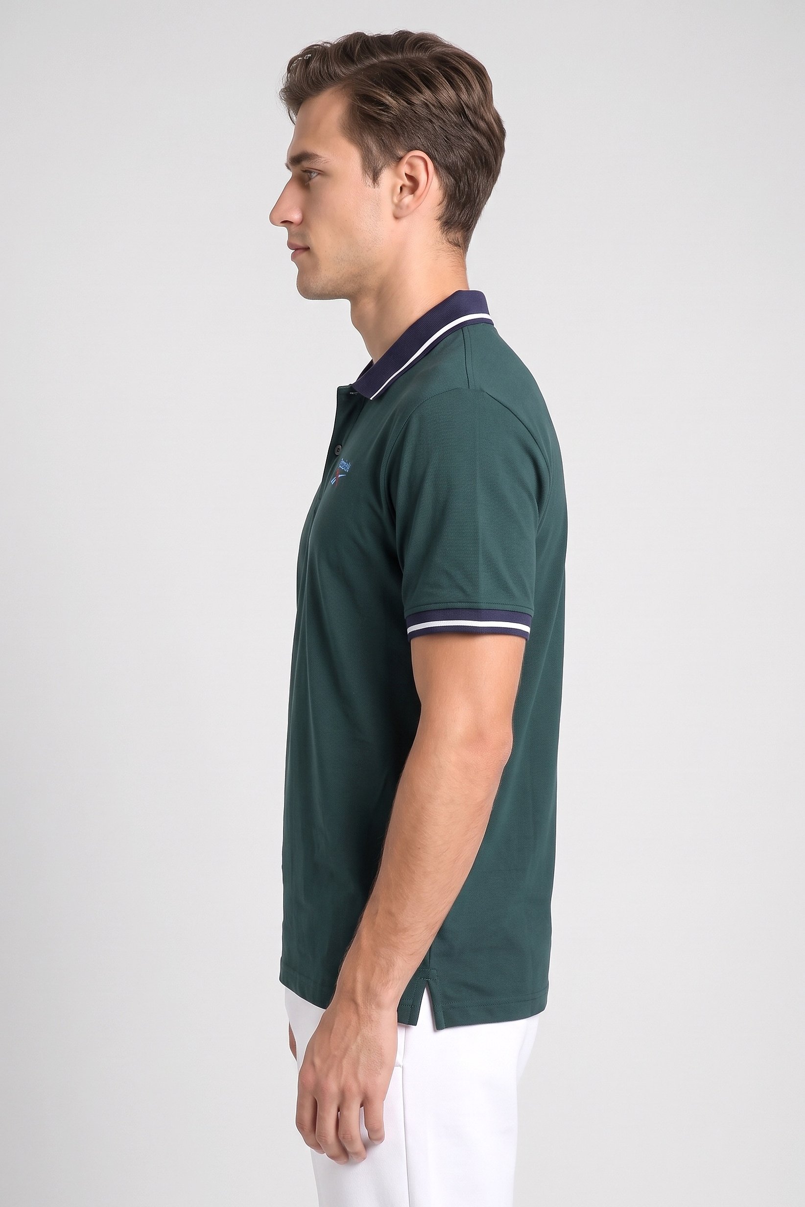 Men Sportswear Fit Short Sleeve Outdoor Polo Shirt, Dark Green
