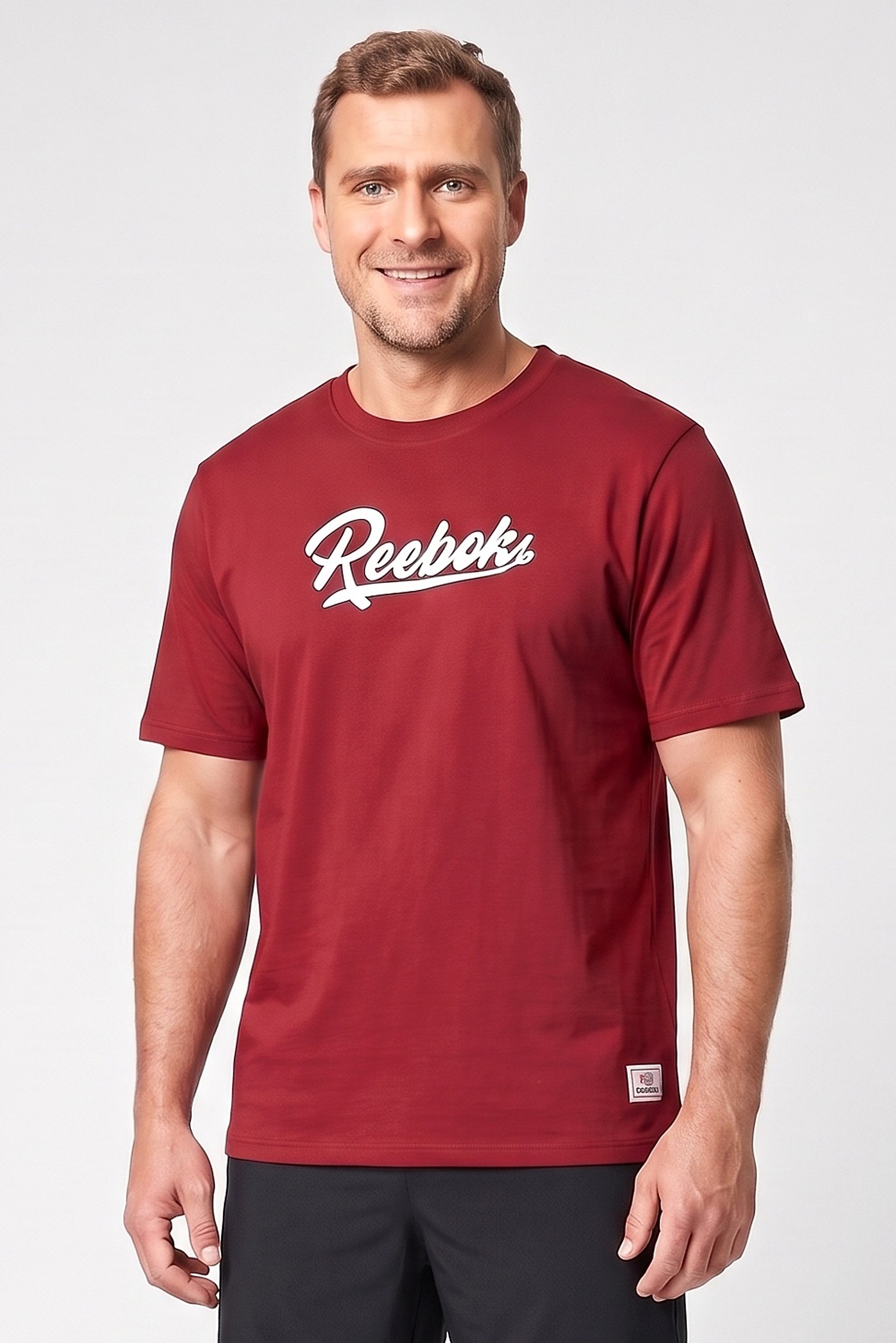 Men Sportswear Fit Short Sleeve Outdoor T-Shirt, Dark Red