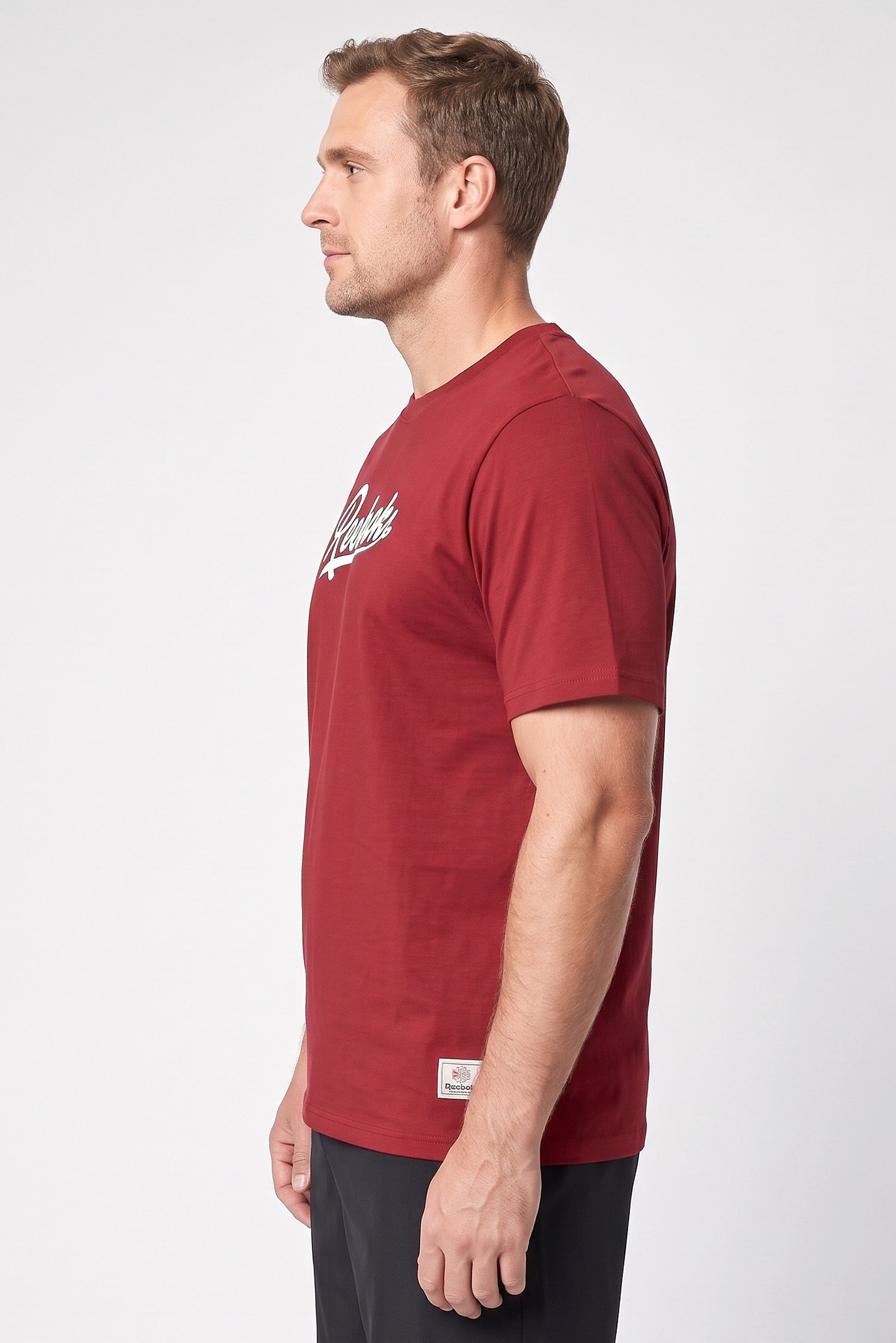 Men Sportswear Fit Short Sleeve Outdoor T-Shirt, Dark Red