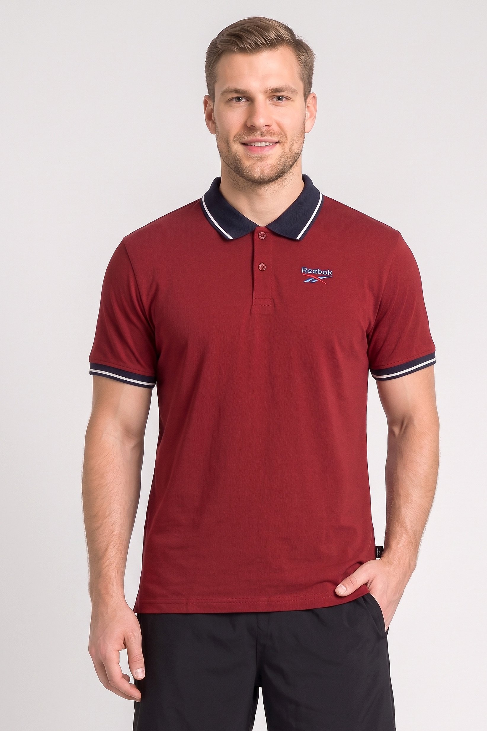 Men Sportswear Fit Short Sleeve Outdoor Polo Shirt, Maroon