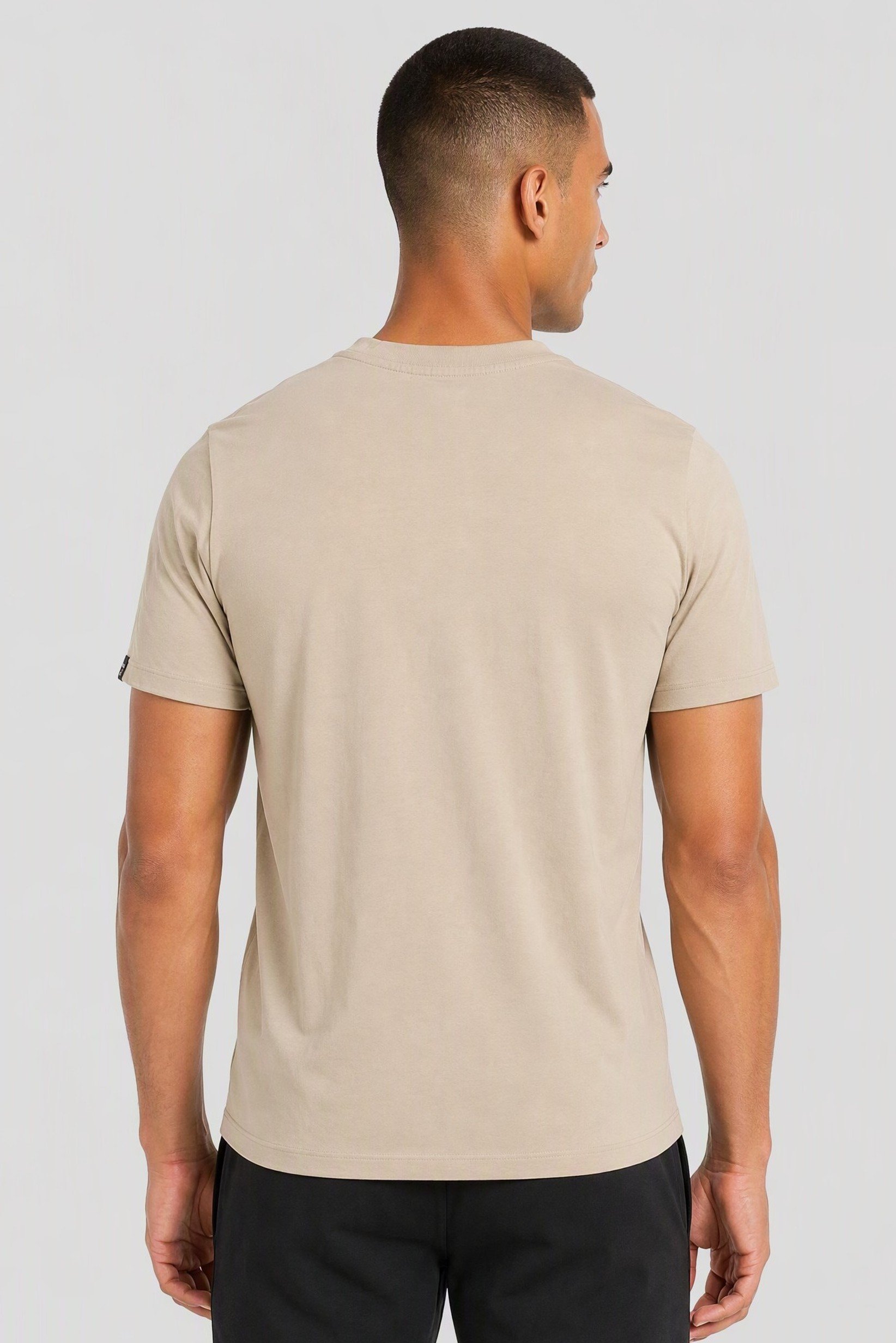 Men Sportswear Fit Short Sleeve Outdoor T-Shirt, Beige