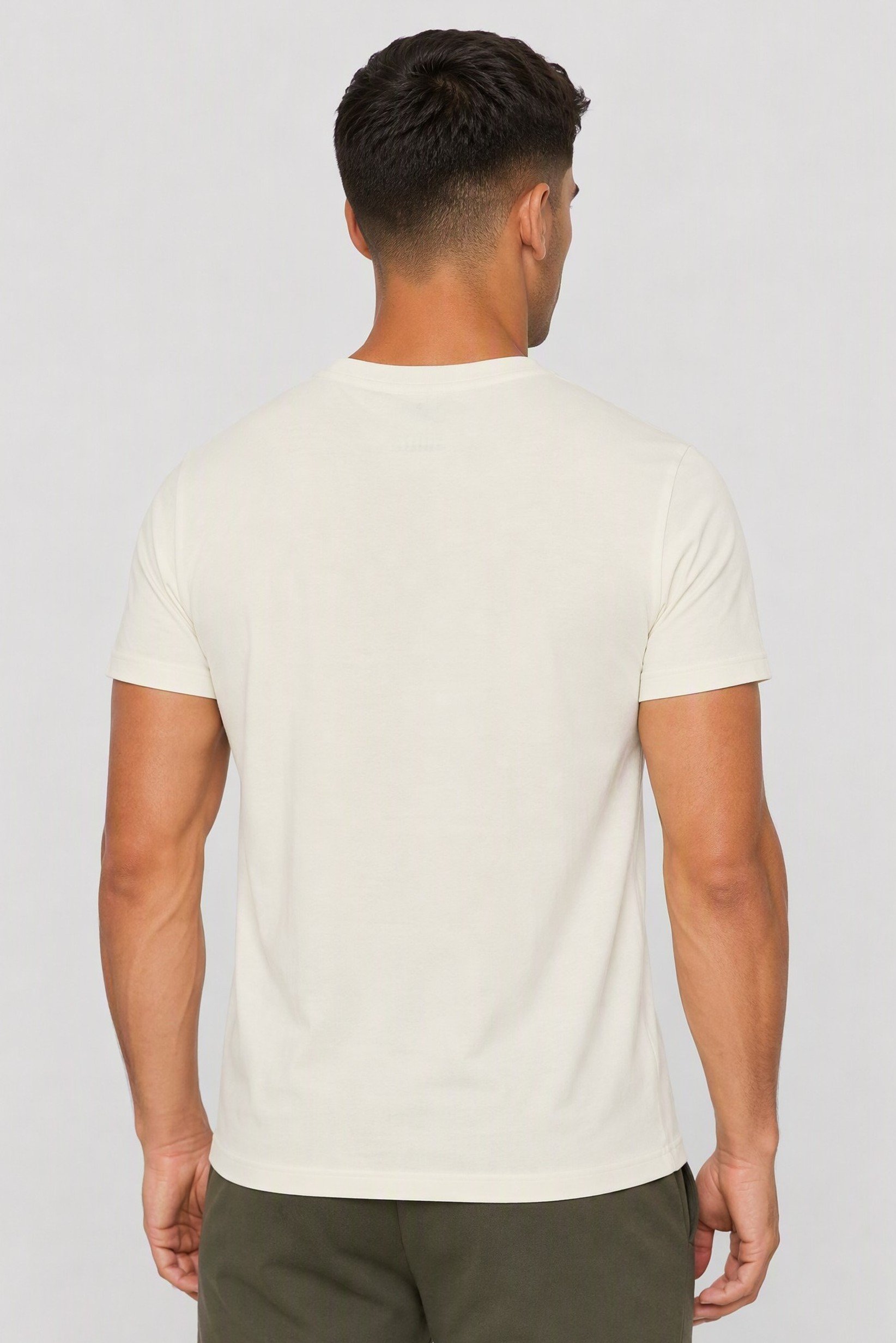 Men Sportswear Fit Short Sleeve Outdoor T-Shirt, Ivory