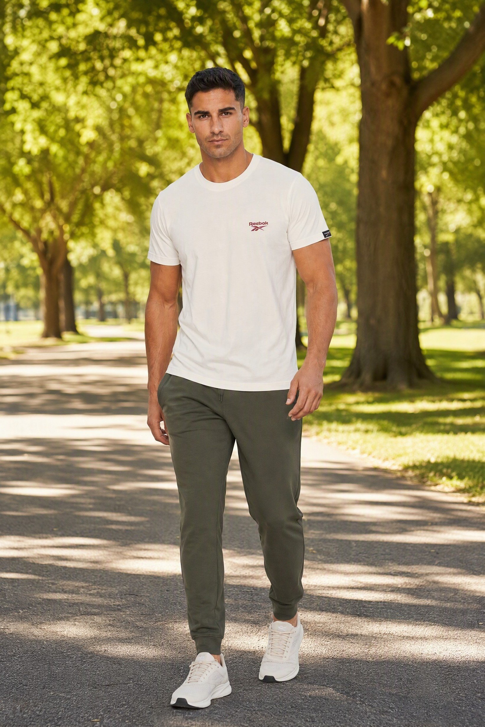 Men Sportswear Fit Short Sleeve Outdoor T-Shirt, Ivory
