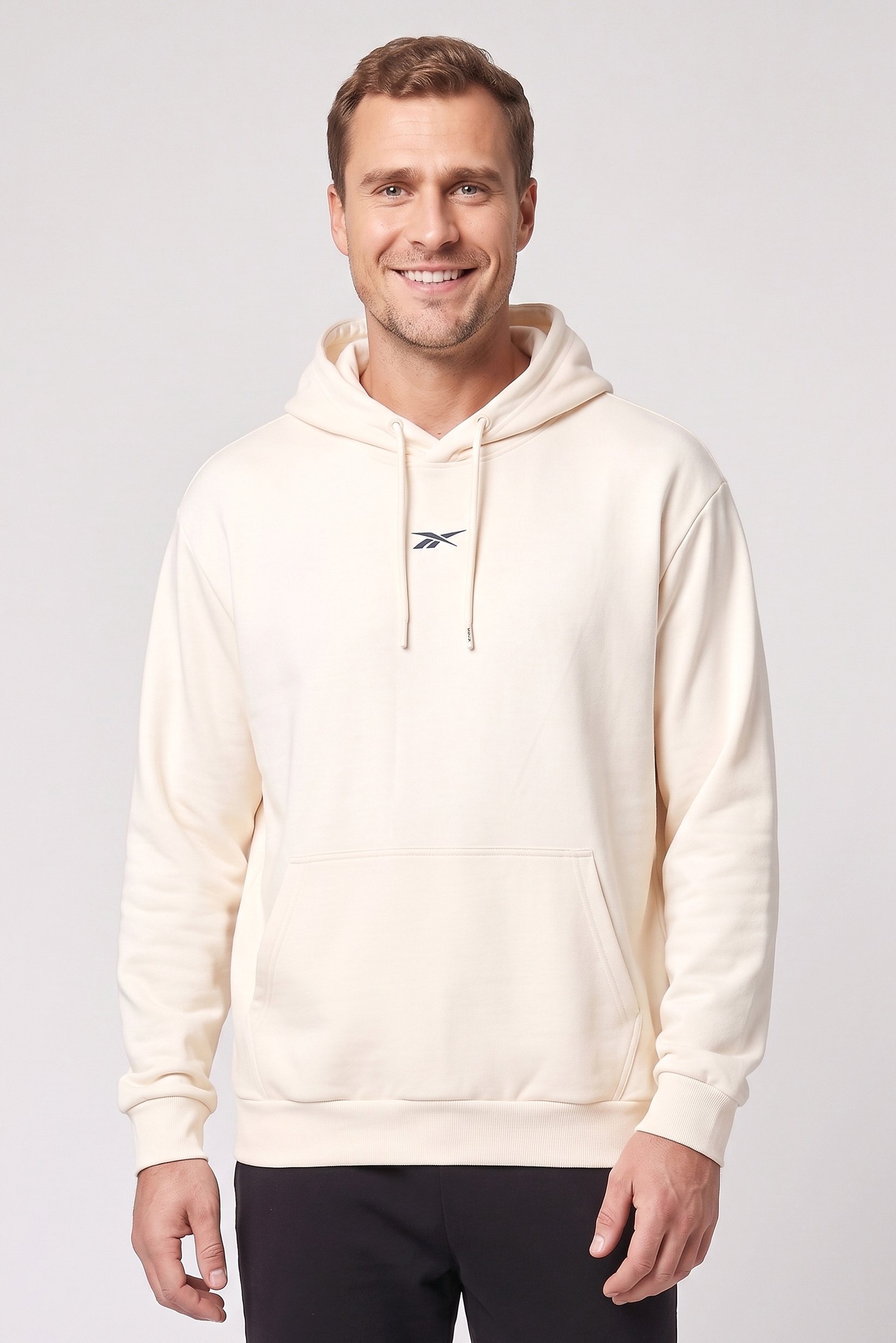 Men Sportswear Fit Long Sleeve Outdoor Hoodie, Light Beige
