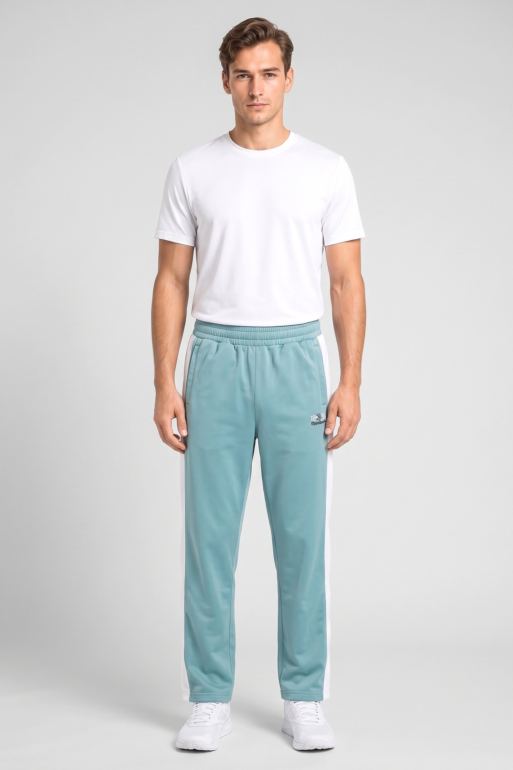 Men Sportswear Fit Outdoor Sweatpants, Light Turquoise
