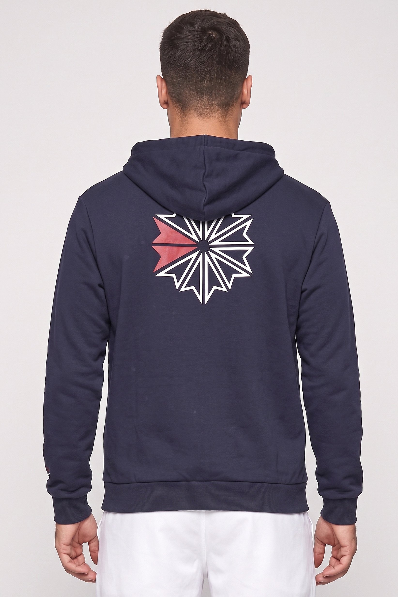 Men Sportswear Fit Long Sleeve Outdoor Hoodie, Navy
